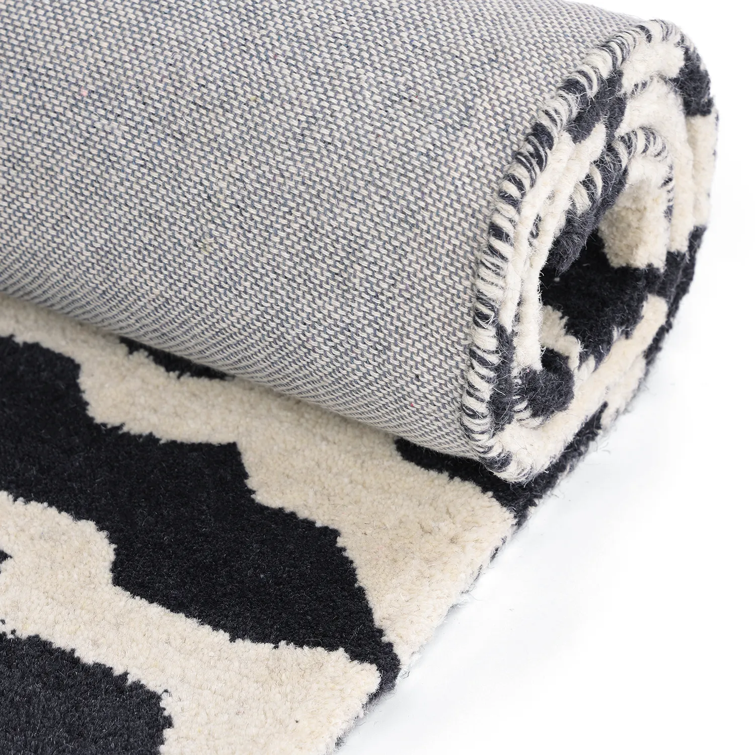 Hoogpolig vloerkleed - Zebra Tufted Wool Premium (wit/zwart)