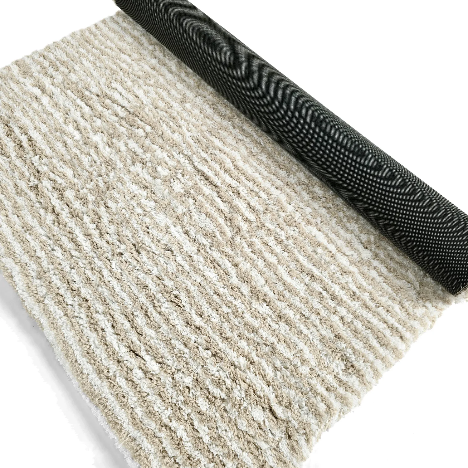 Hoogpolig vloerkleed - Aden (beige/wit)