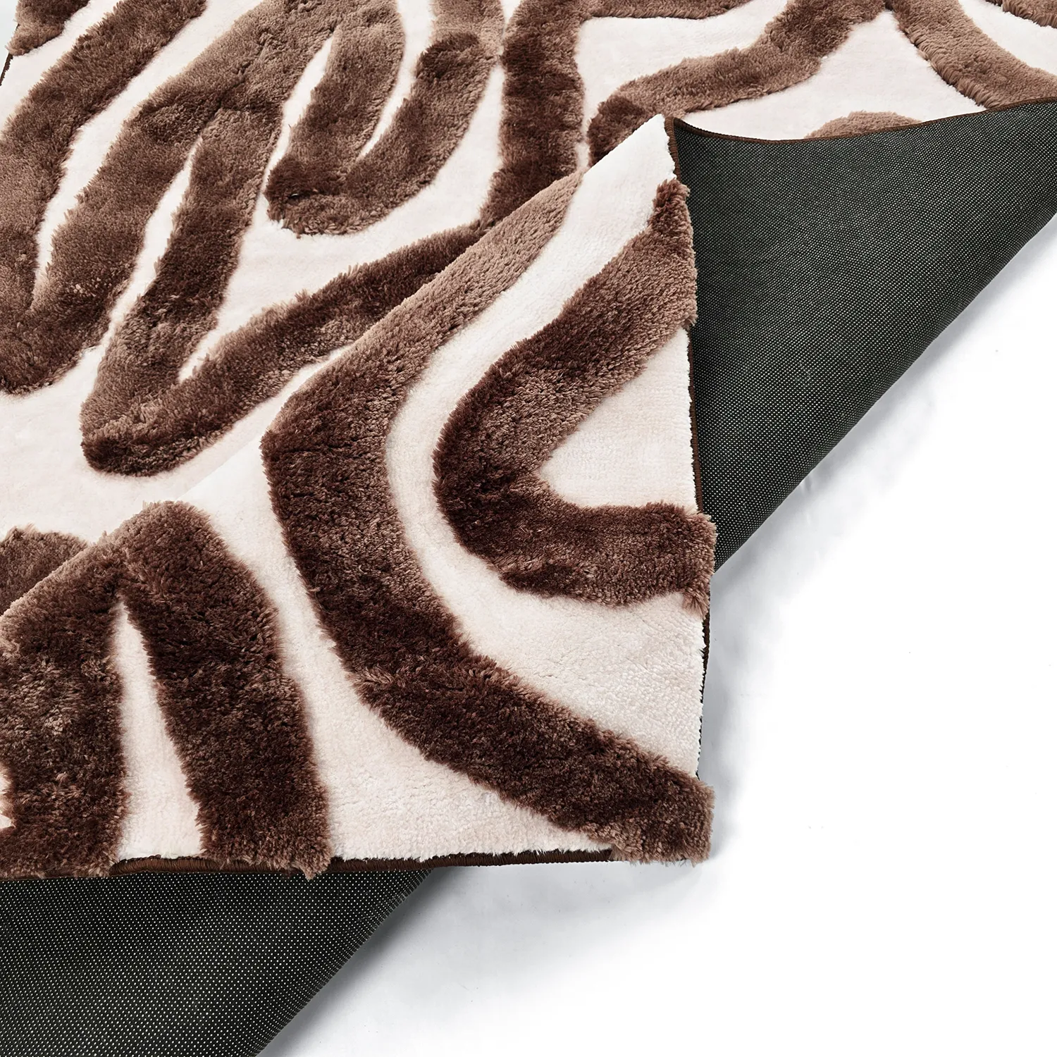 Hoogpolig vloerkleed - Akaba (bruin/lichtroze)