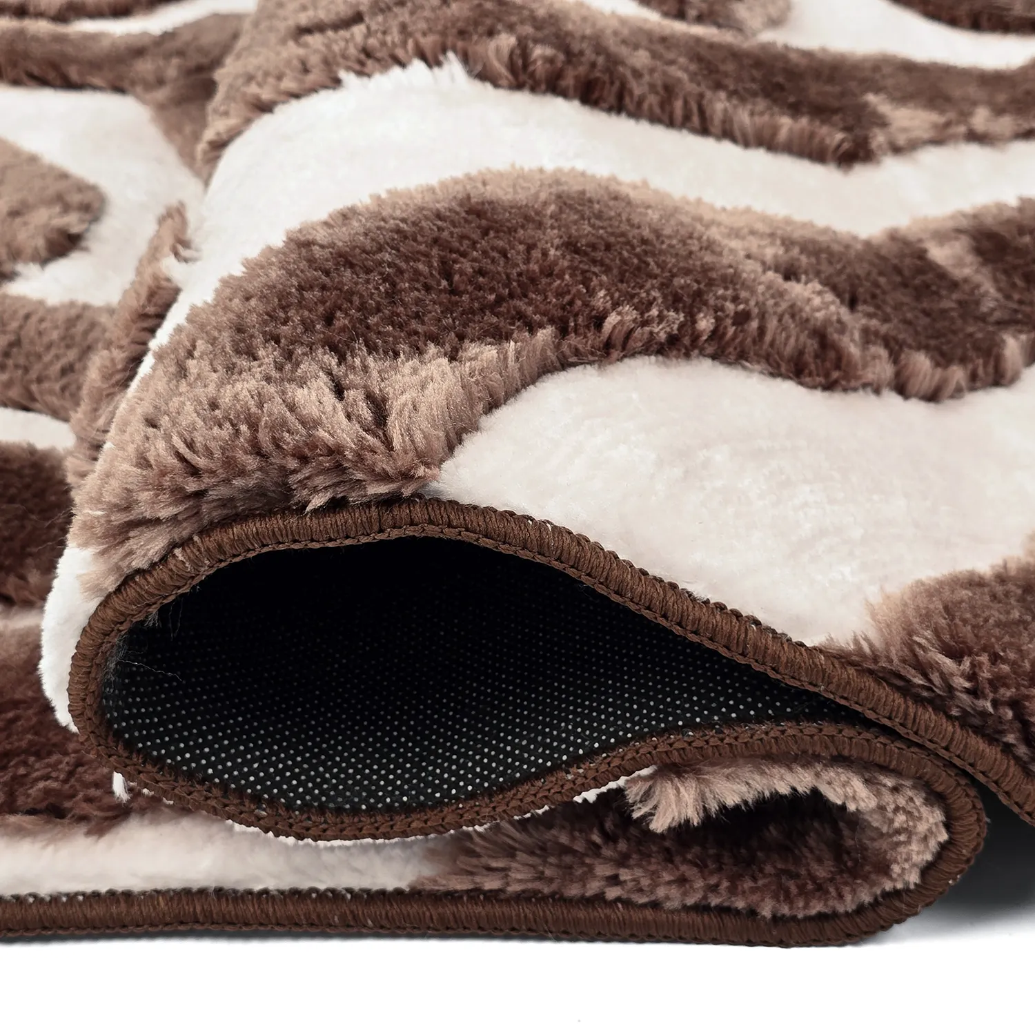 Hoogpolig vloerkleed - Akaba (bruin/lichtroze)