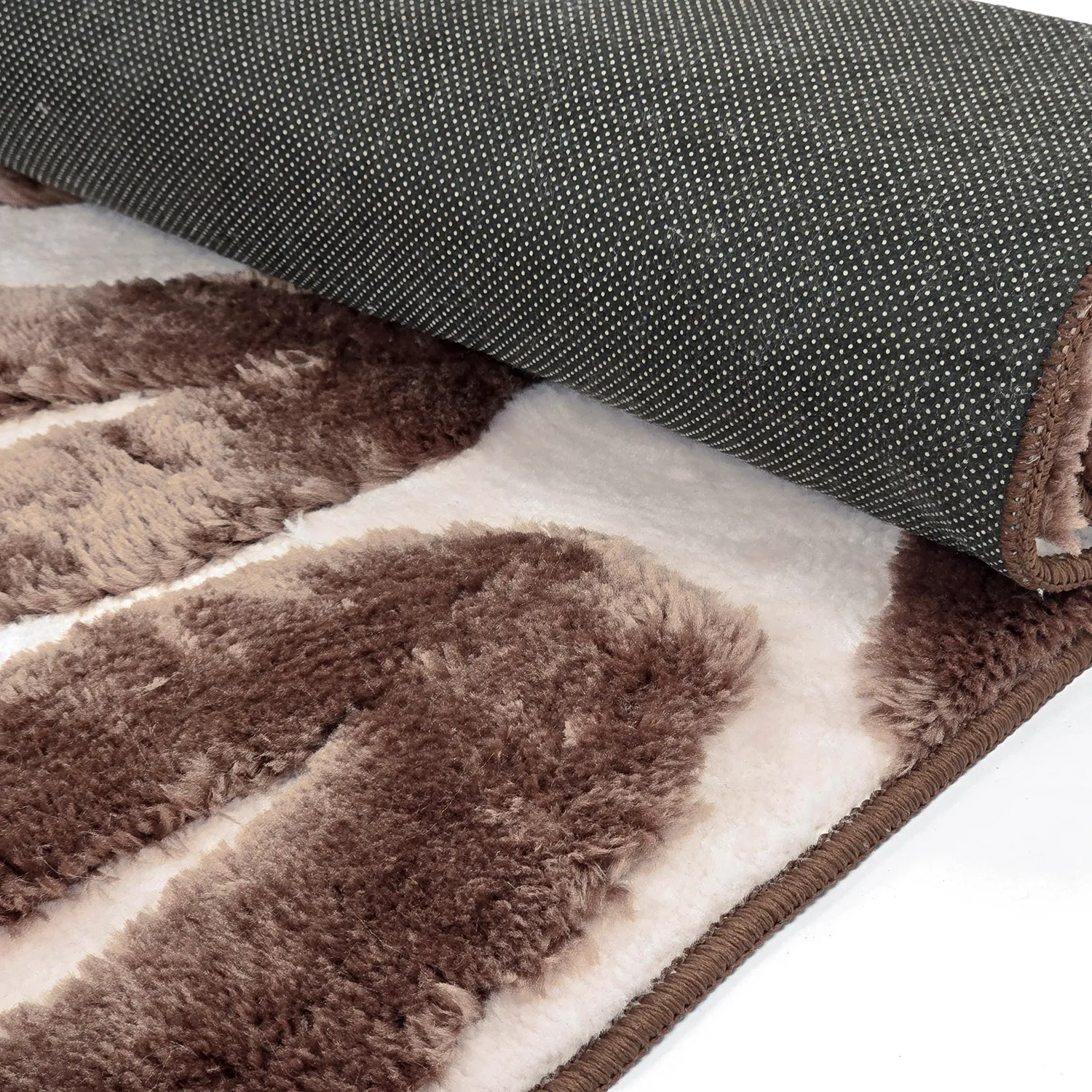 Hoogpolig vloerkleed - Akaba (bruin/lichtroze)