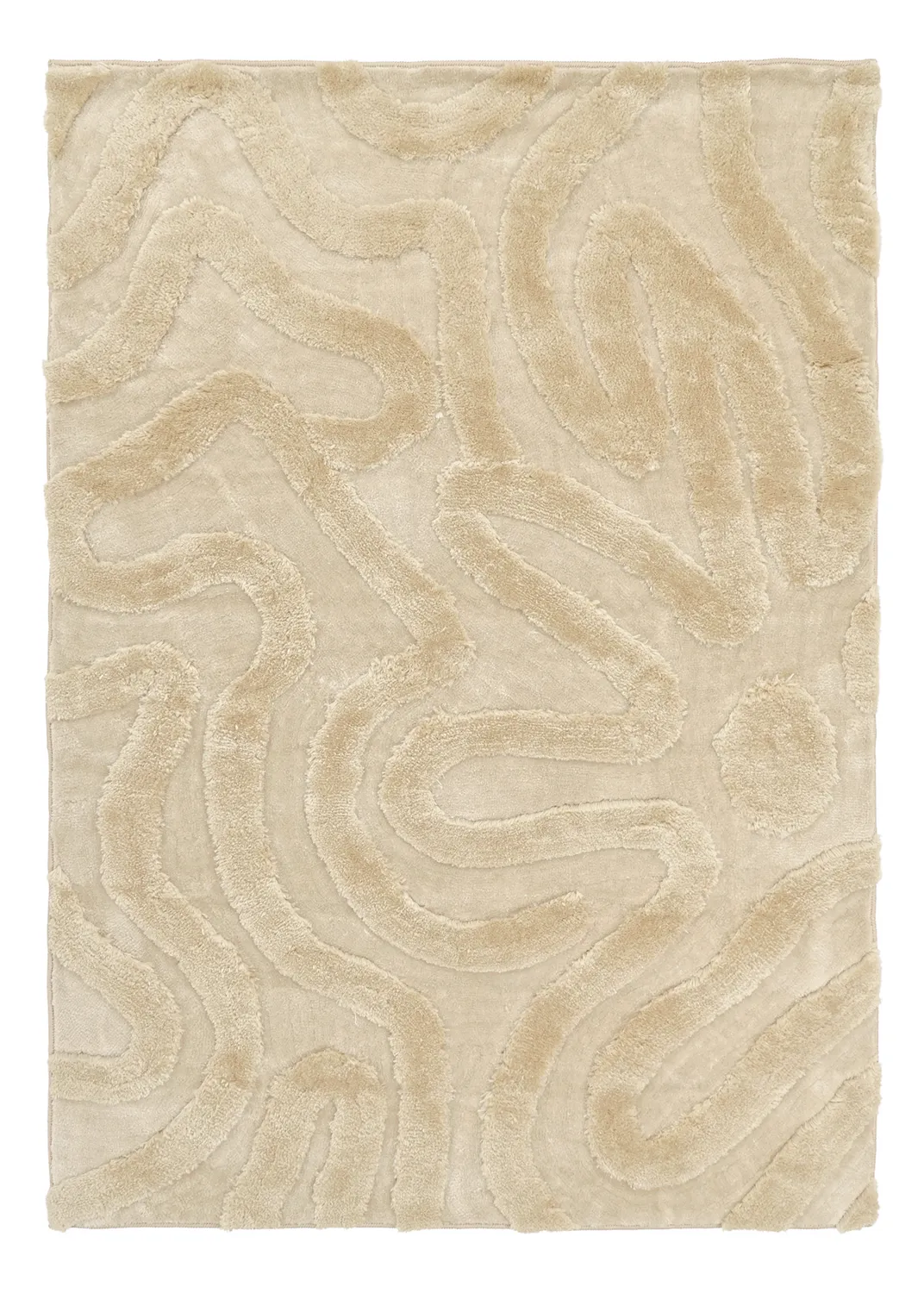 Hoogpolig vloerkleed - Akaba (crème/beige)