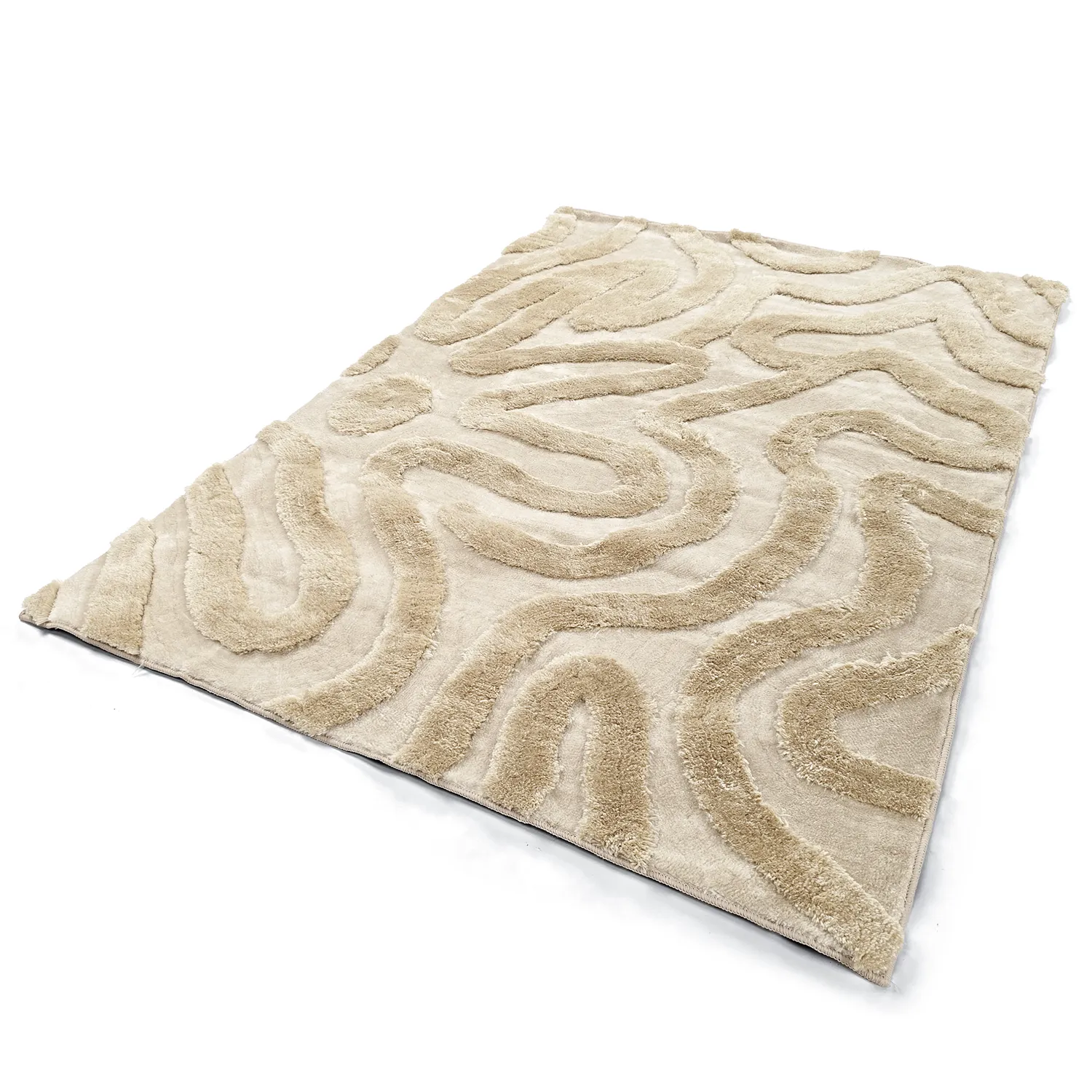 Hoogpolig vloerkleed - Akaba (crème/beige)