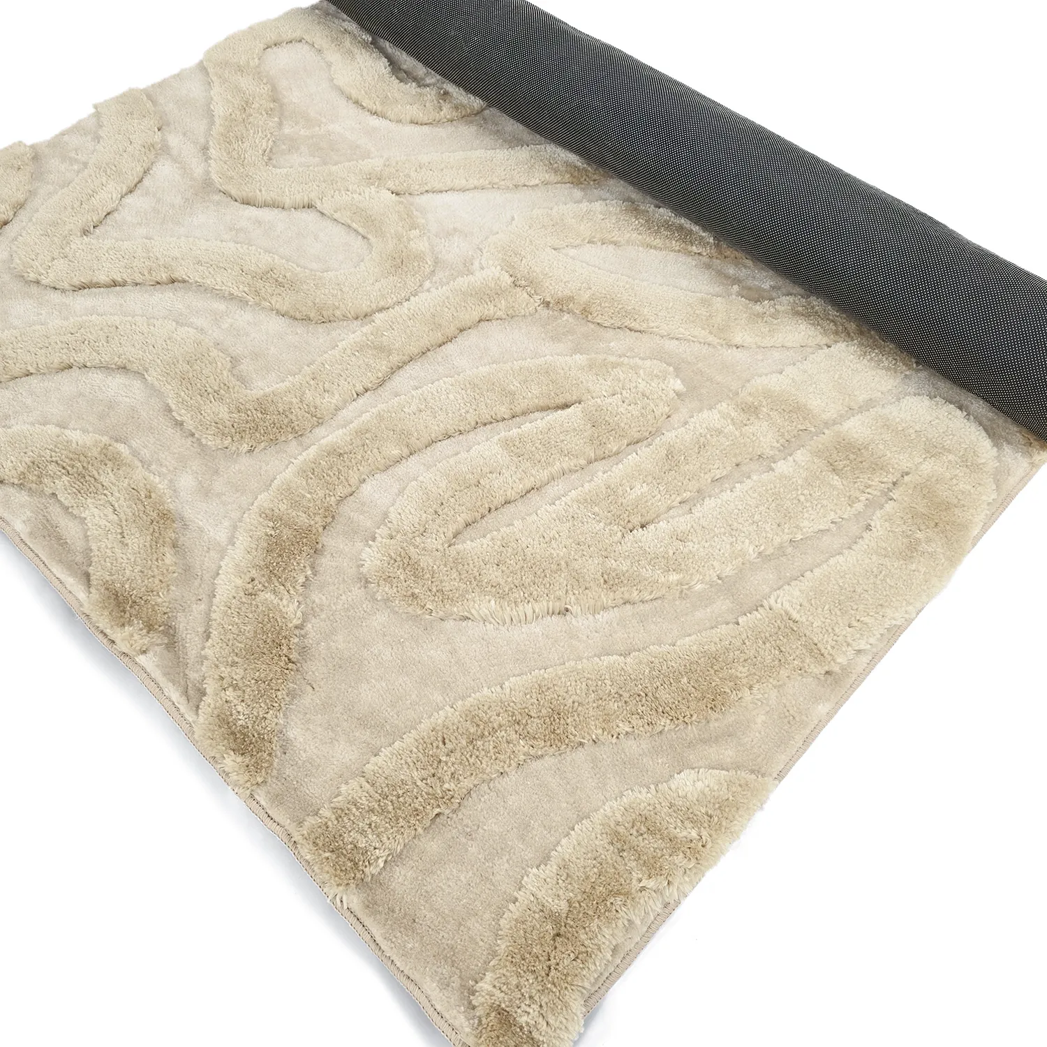 Hoogpolig vloerkleed - Akaba (crème/beige)