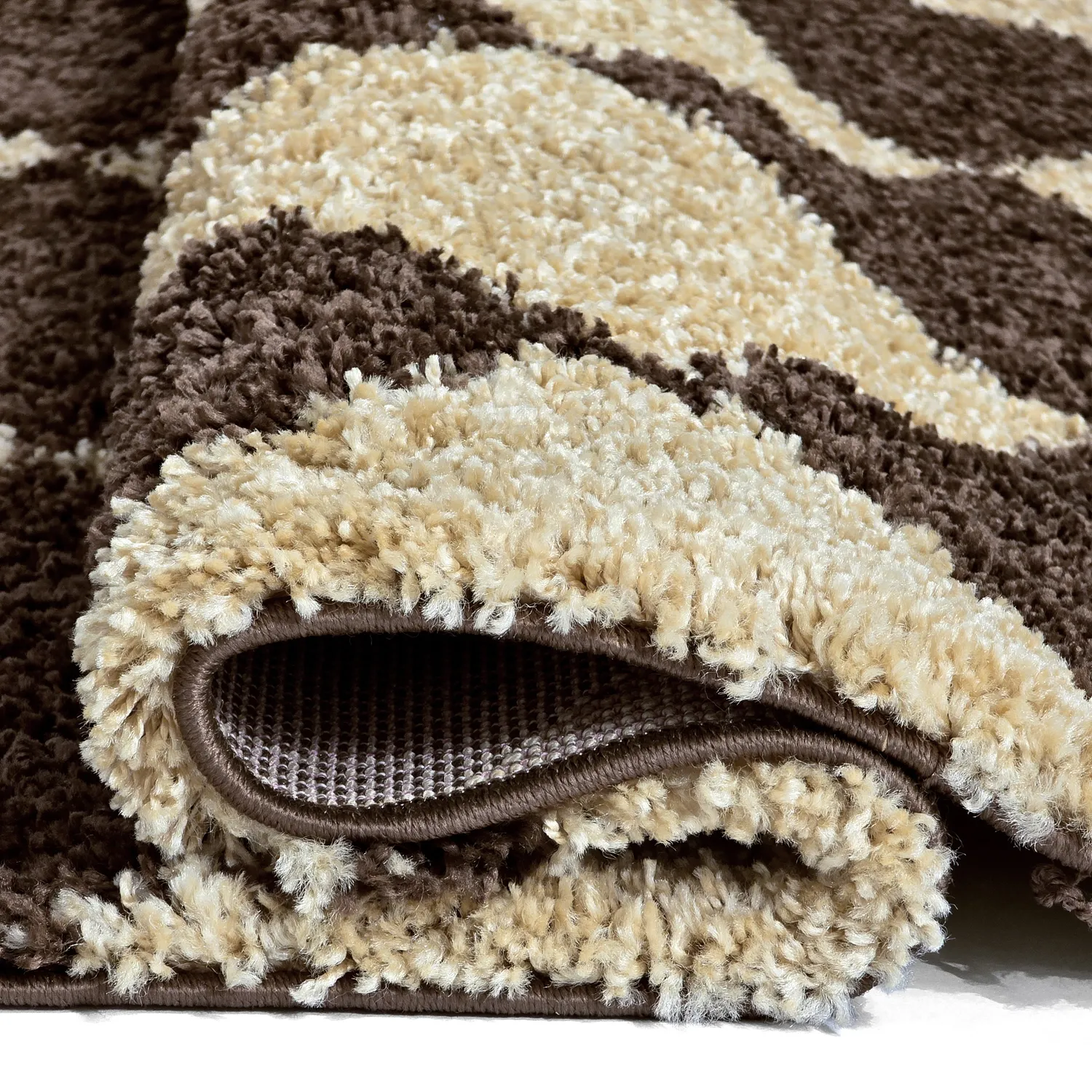 Hoogpolig vloerkleed - Albi (bruin/beige)