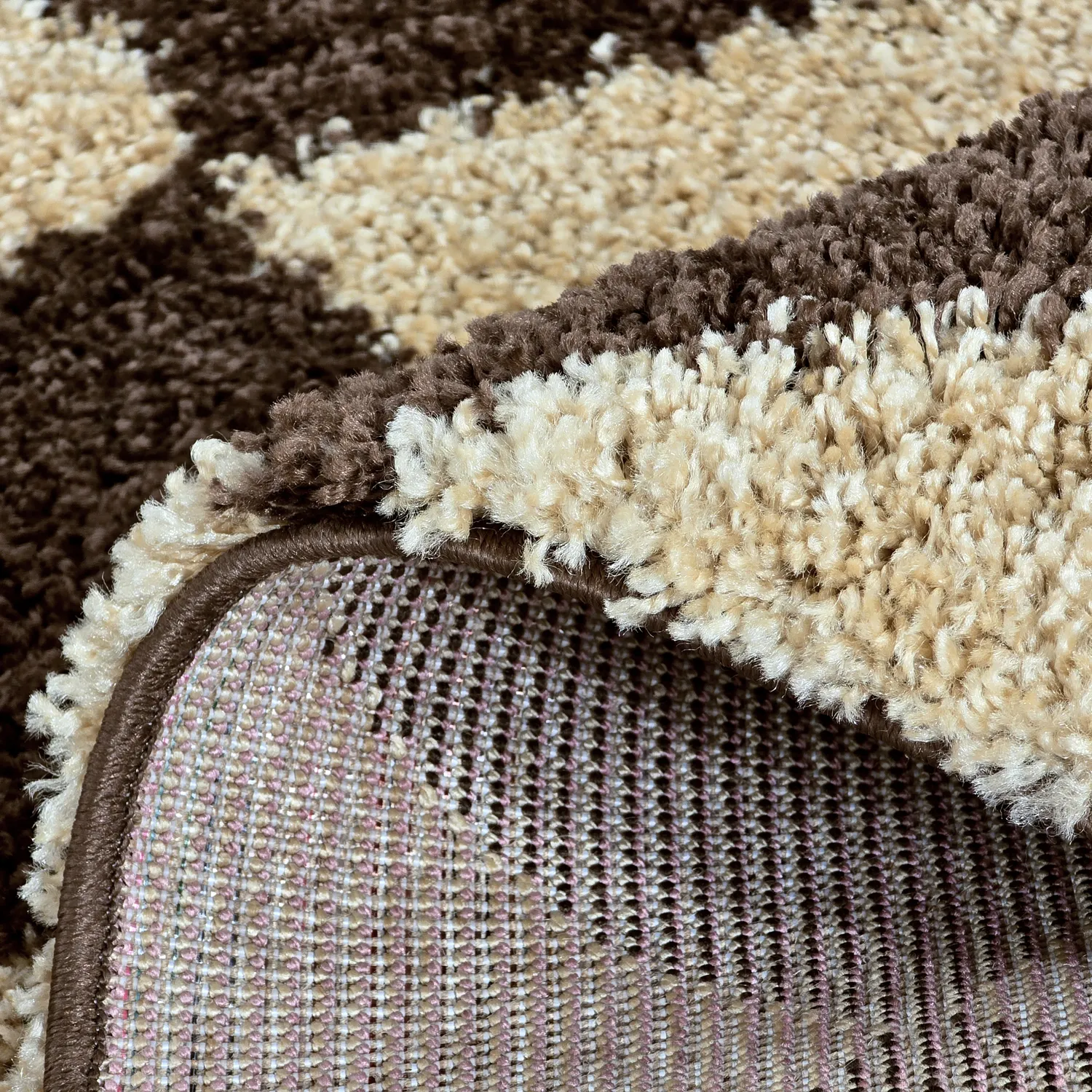 Hoogpolig vloerkleed - Albi (bruin/beige)