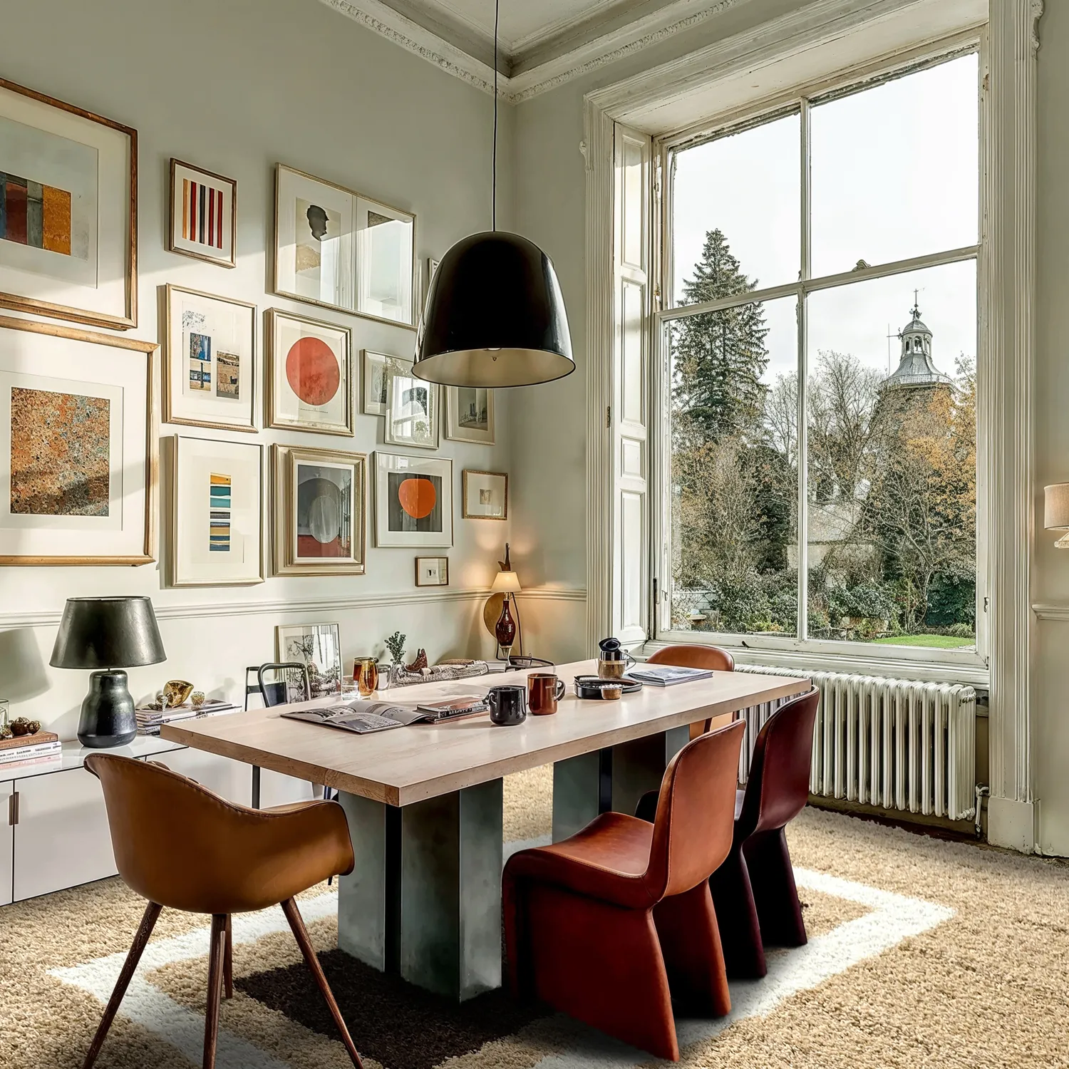 Hoogpolig vloerkleed - Alsace (beige/wit/bruin)