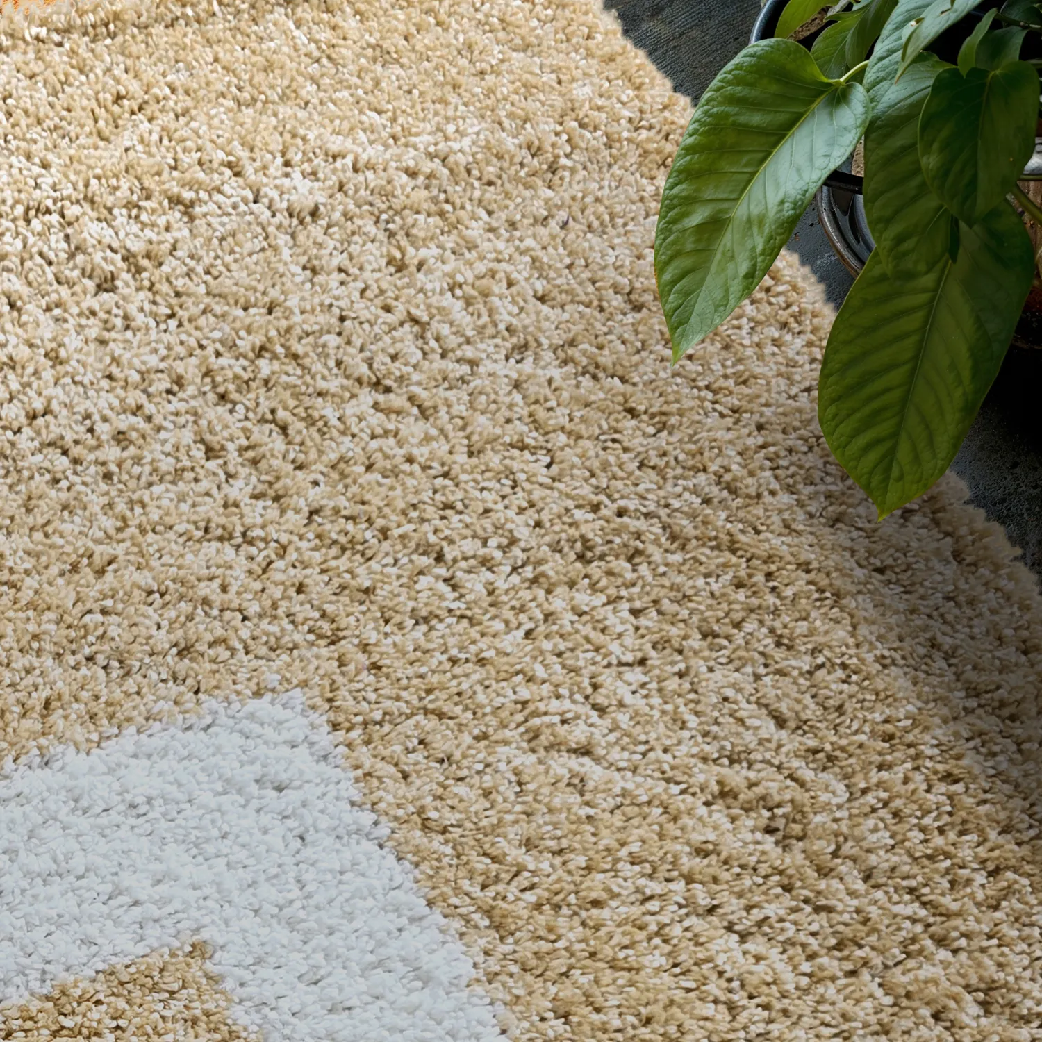 Hoogpolig vloerkleed - Alsace (beige/wit/bruin)