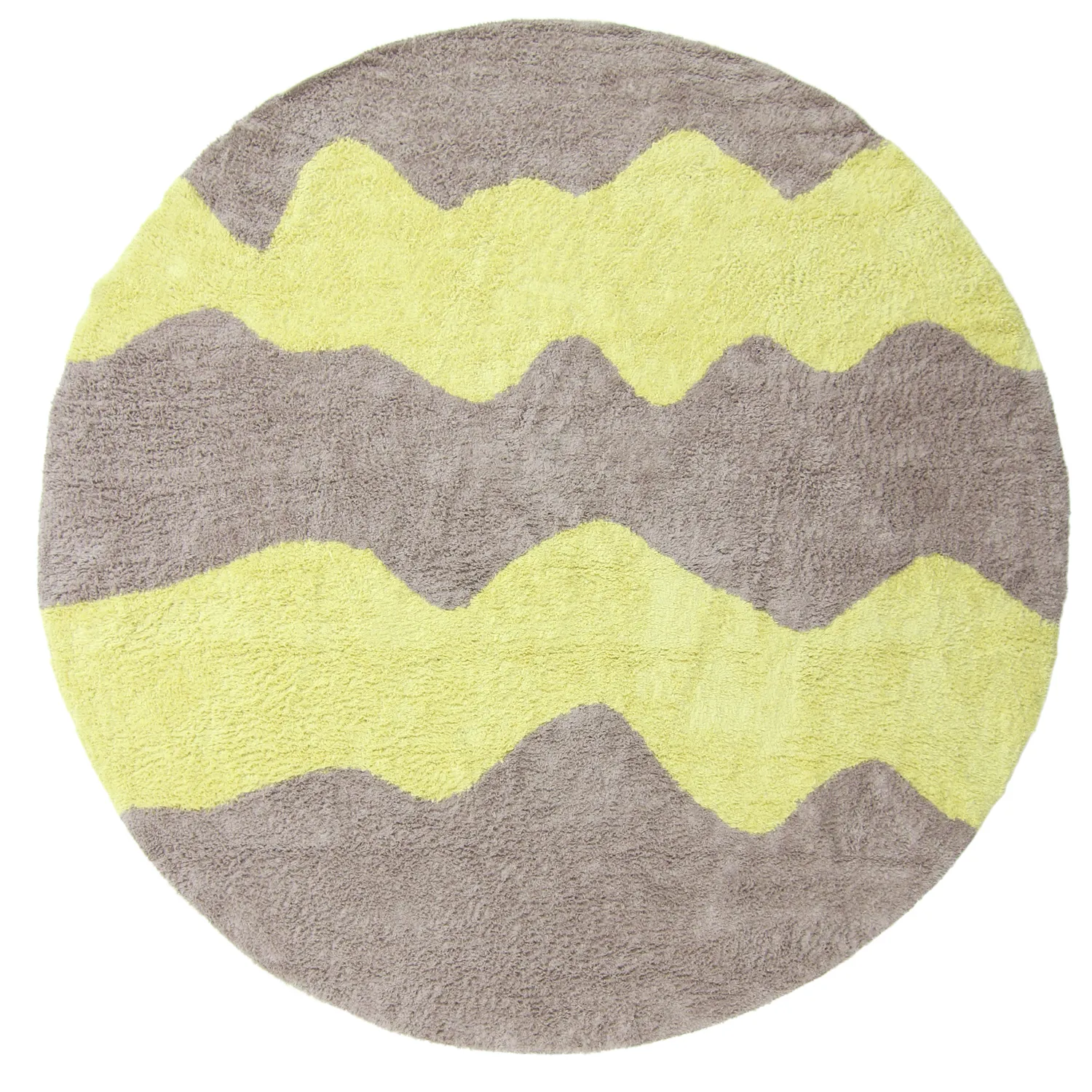 Rond vloerkleed - Amira Natural Cotton Shaggy (taupe/geel)