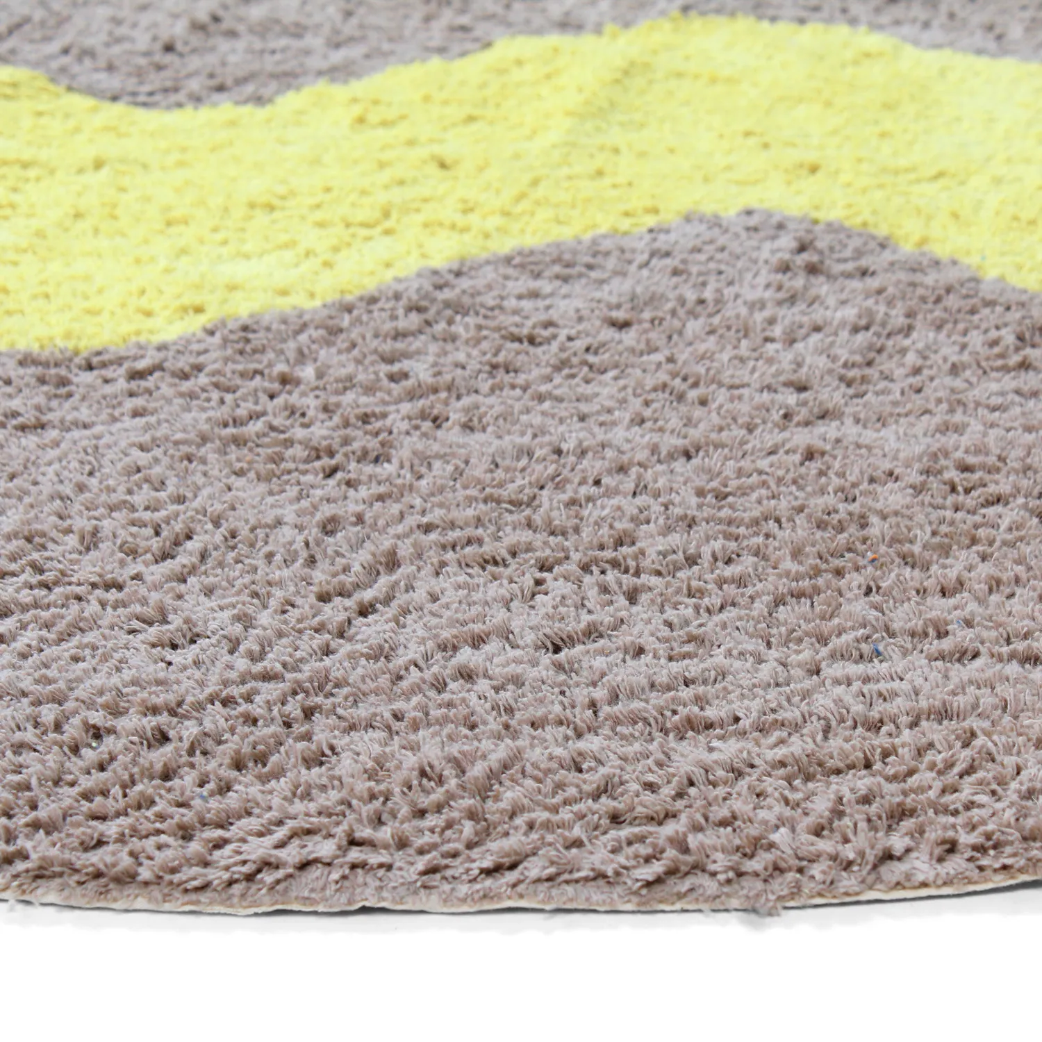 Rond vloerkleed - Amira Natural Cotton Shaggy (taupe/geel)