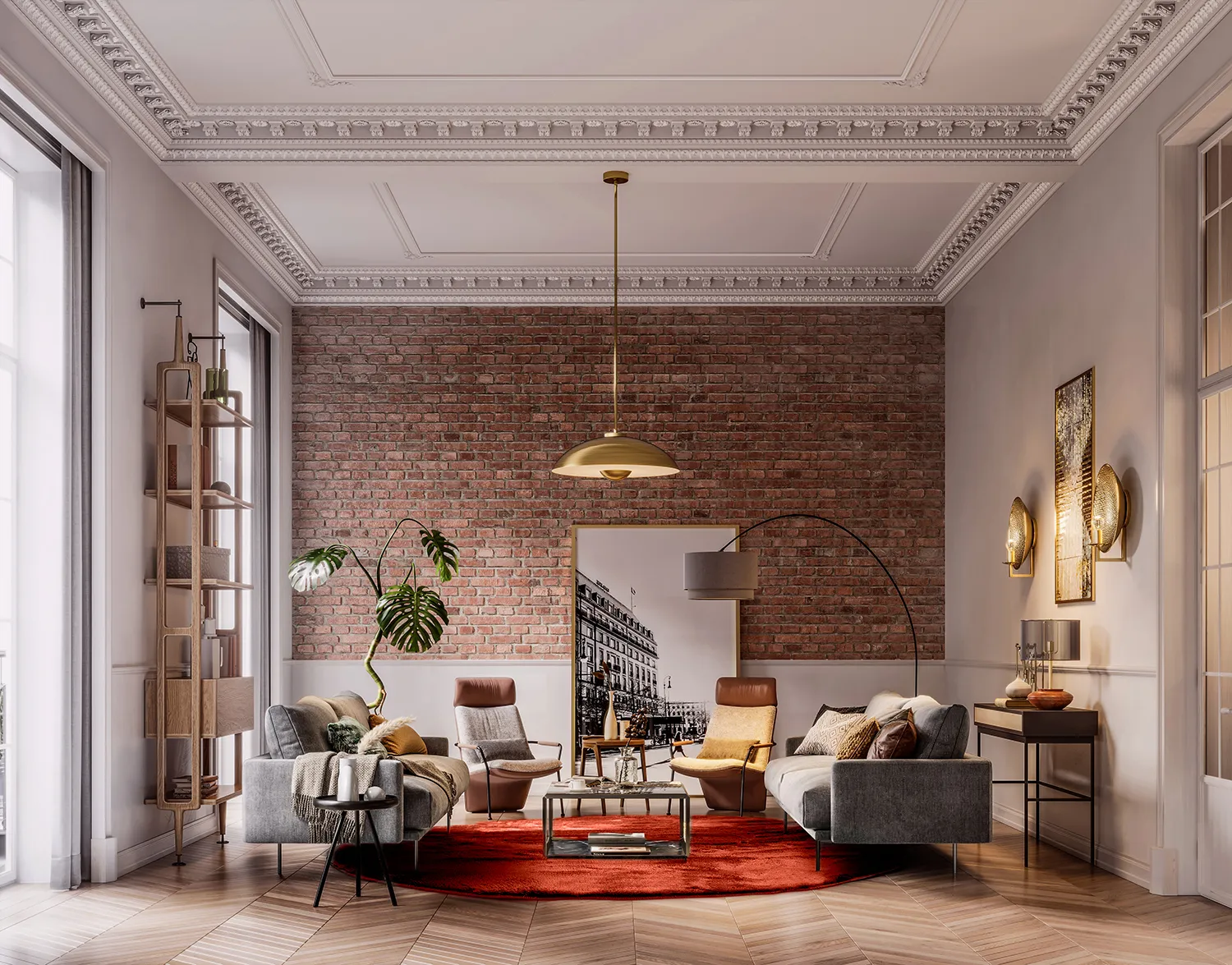 Ronde vloerkleden - Aranga Super Soft Fur (rood)