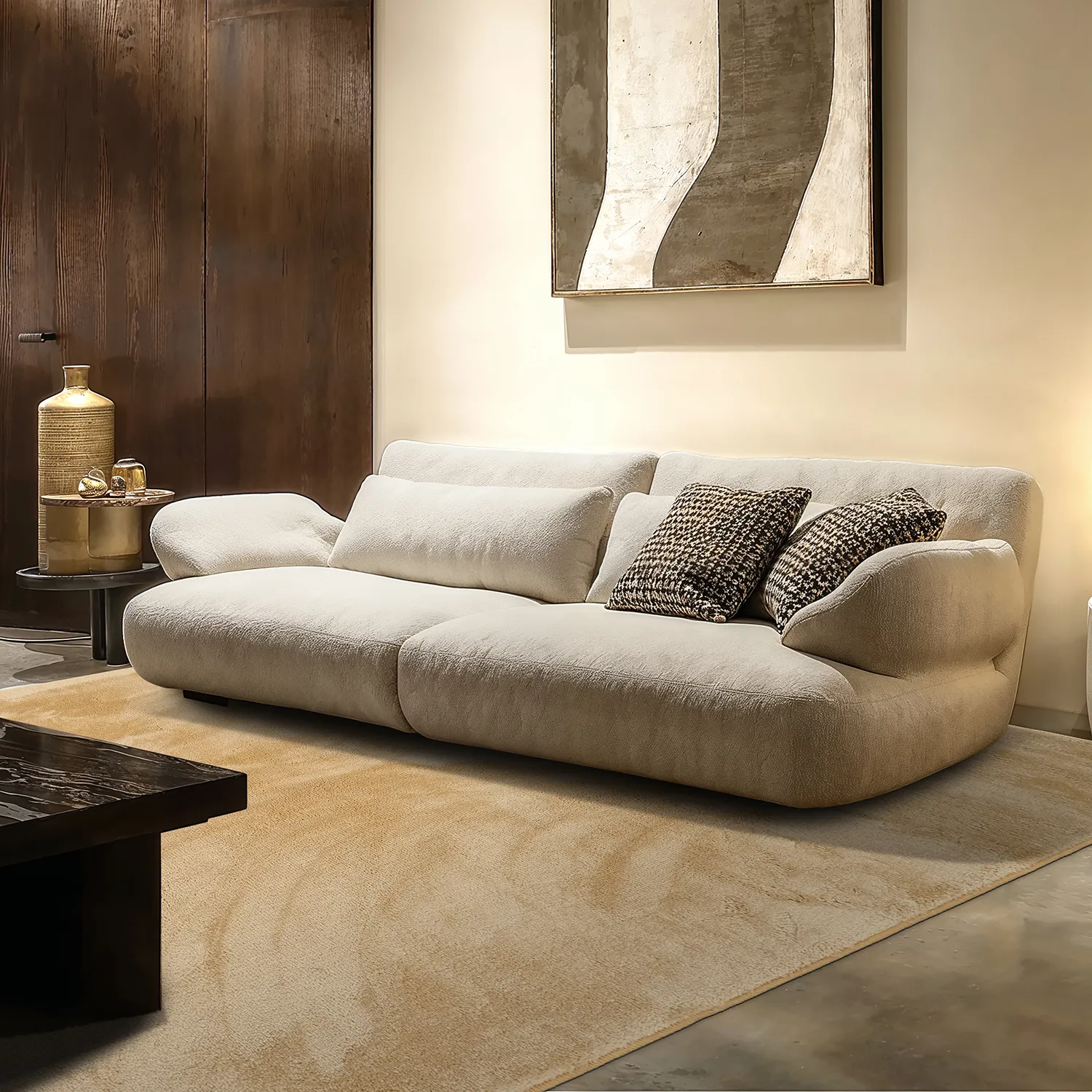 Hoogpolig vloerkleed - Aranga Super Soft Fur (donkerbeige)