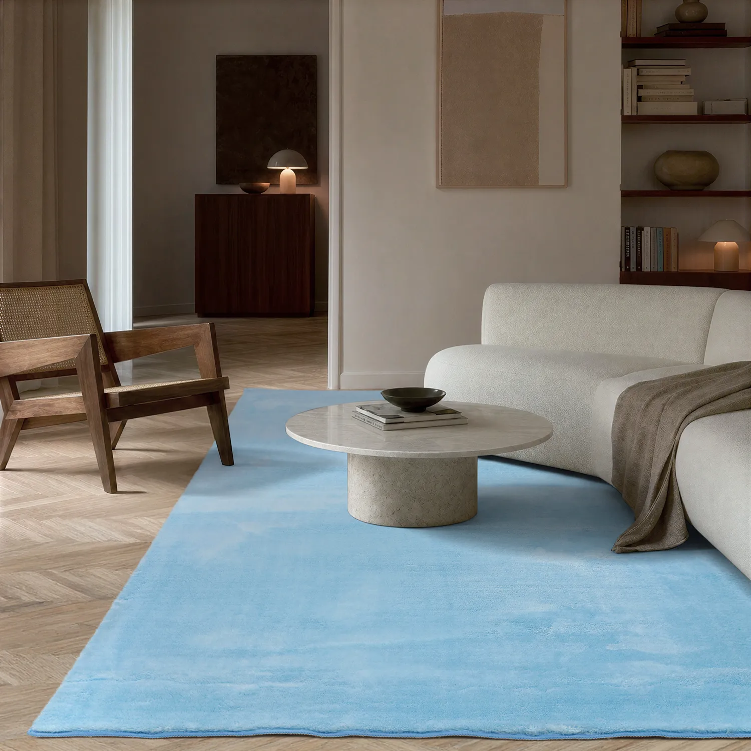 Hoogpolig vloerkleed - Aranga Super Soft Fur (lichtblauw)