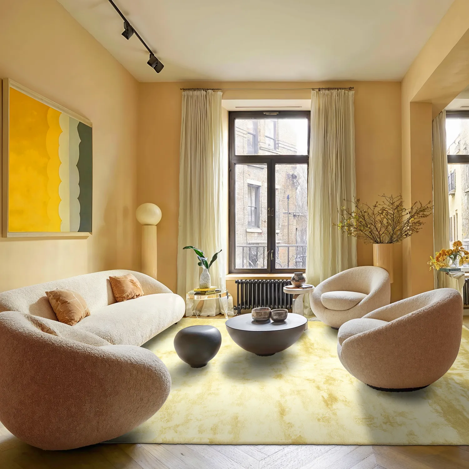 Hoogpolig vloerkleed - Aranga Super Soft Fur (lichtgeel)