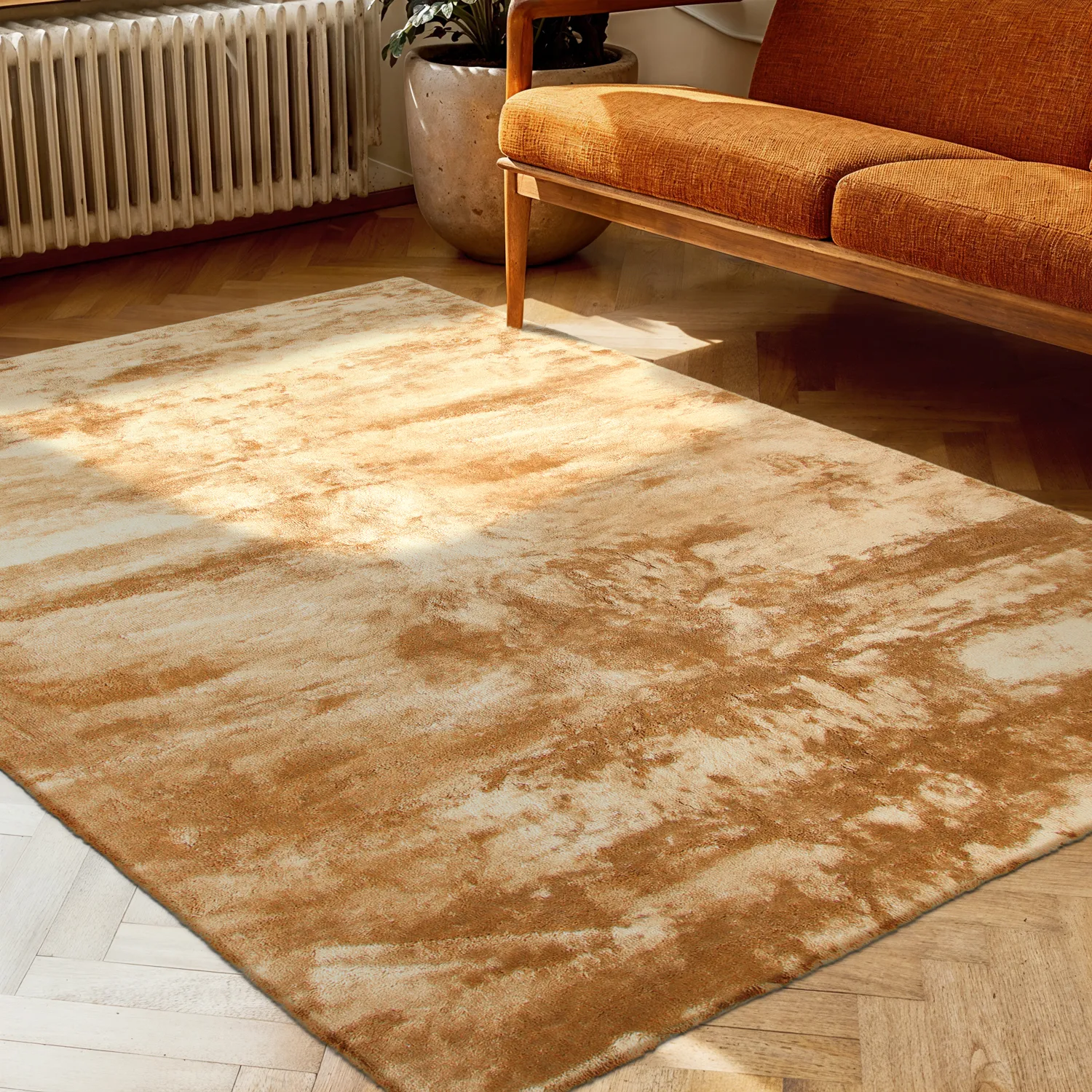 Hoogpolig vloerkleed - Aranga Super Soft Fur (lichtoranje)