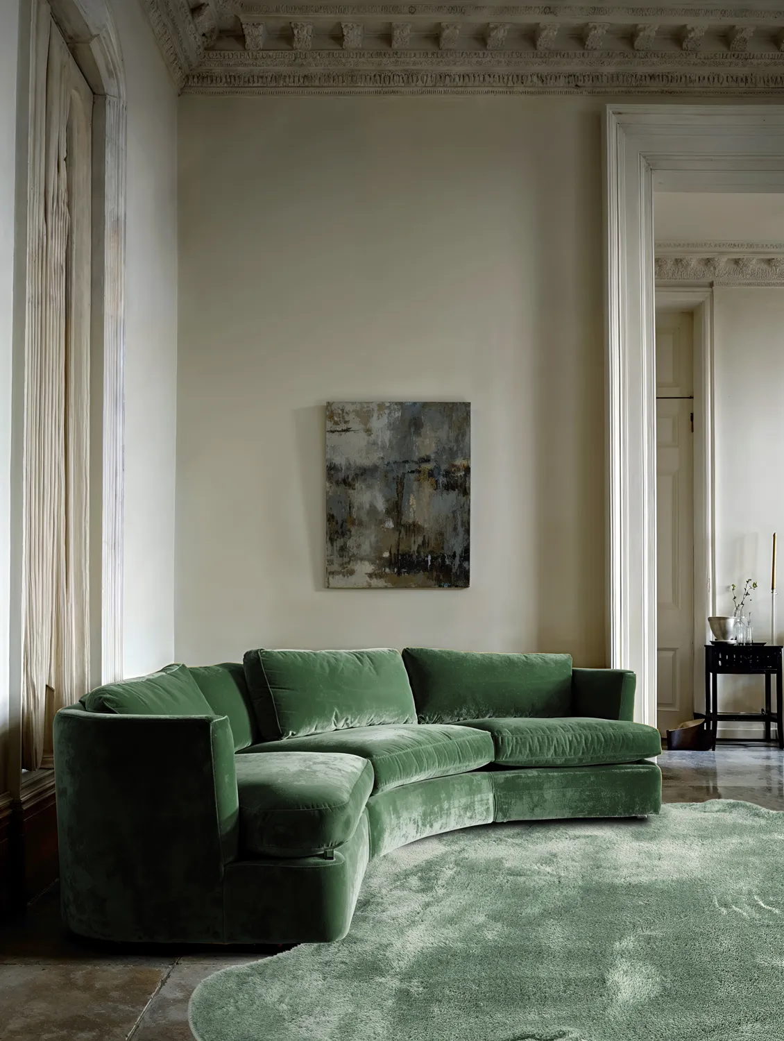 Golvend hoogpolig vloerkleed - Aranga Super Soft Fur (groente)