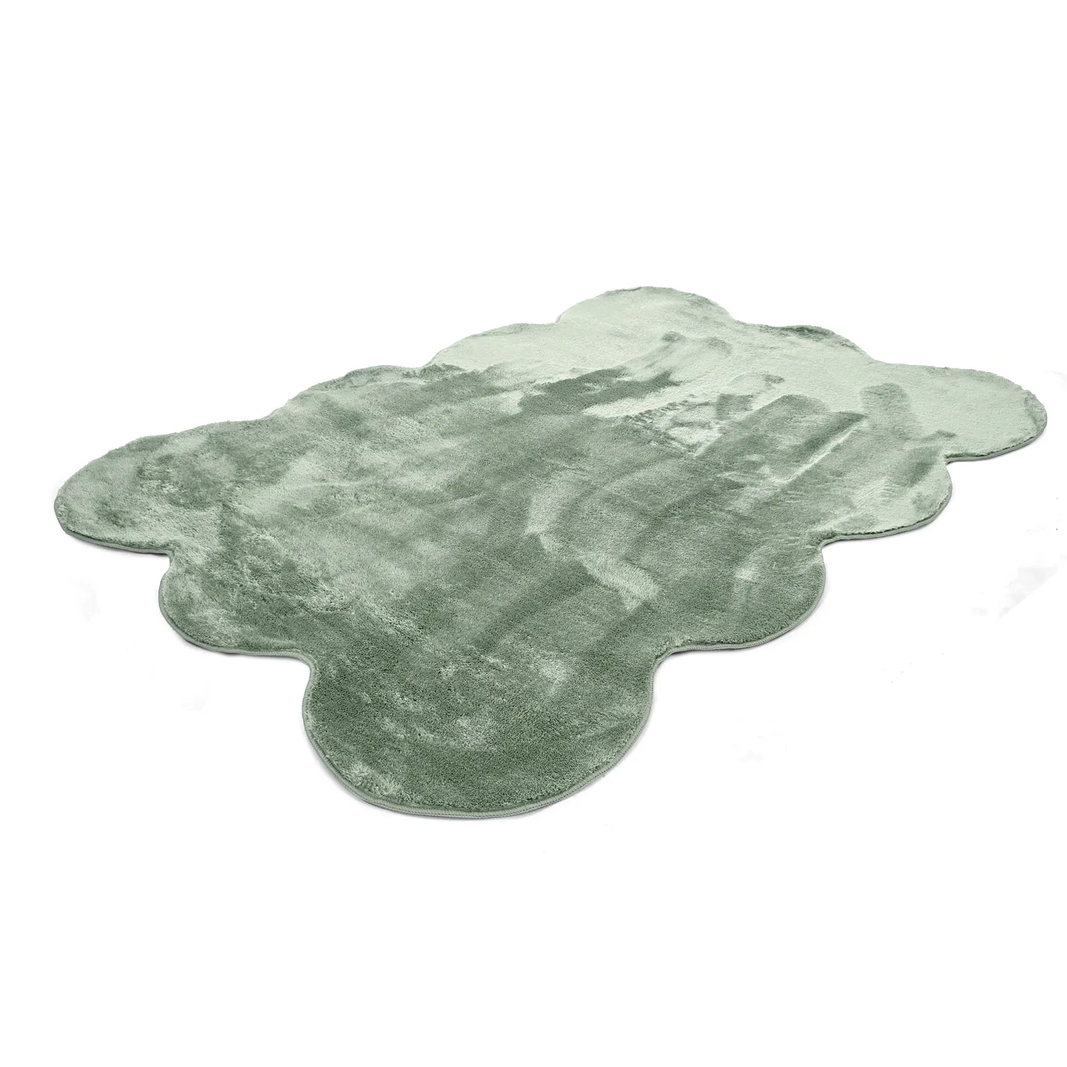 Golvend hoogpolig vloerkleed - Aranga Super Soft Fur (groente)