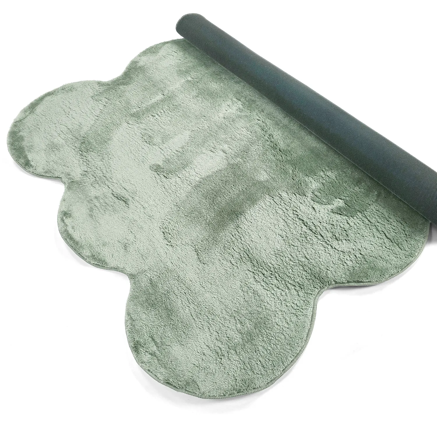 Golvend hoogpolig vloerkleed - Aranga Super Soft Fur (groente)