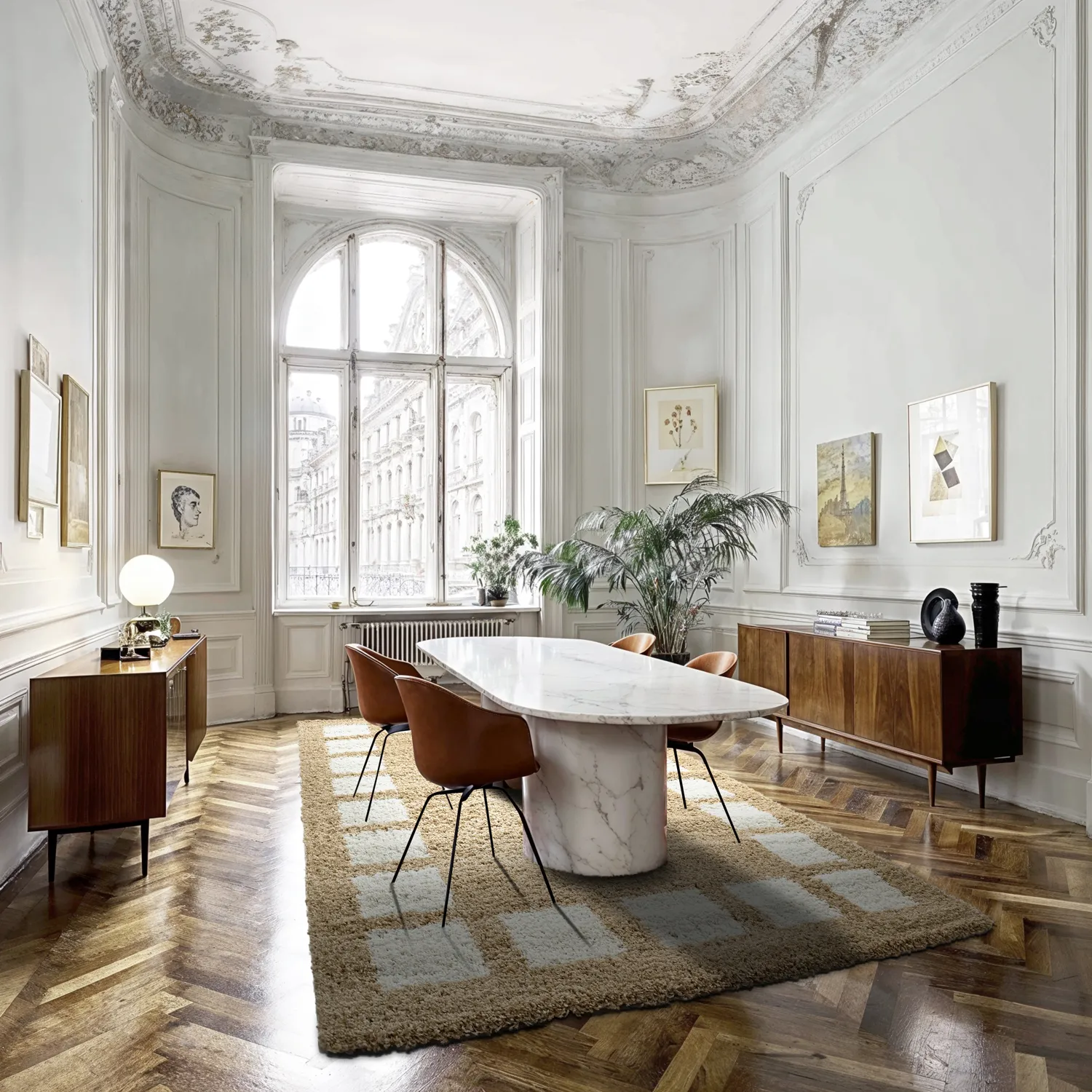 Hoogpolig vloerkleed - Asilah (beige/wit)