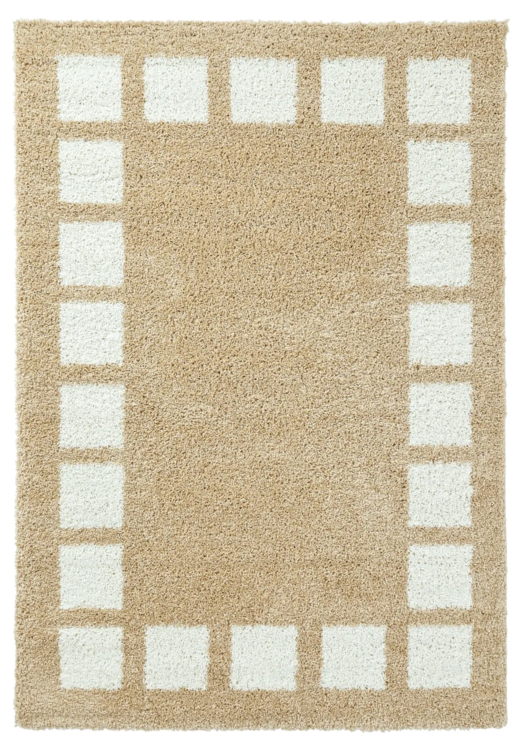Hoogpolig vloerkleed - Asilah (beige/wit)