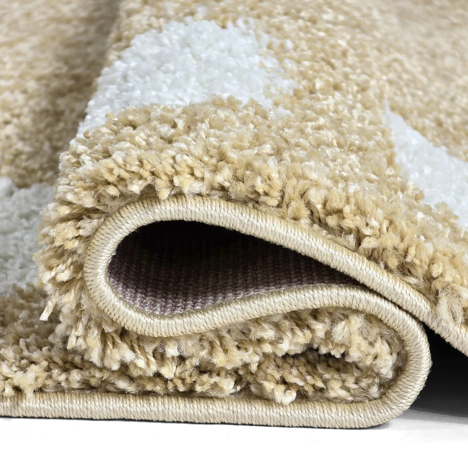 Hoogpolig vloerkleed - Asilah (beige/wit)