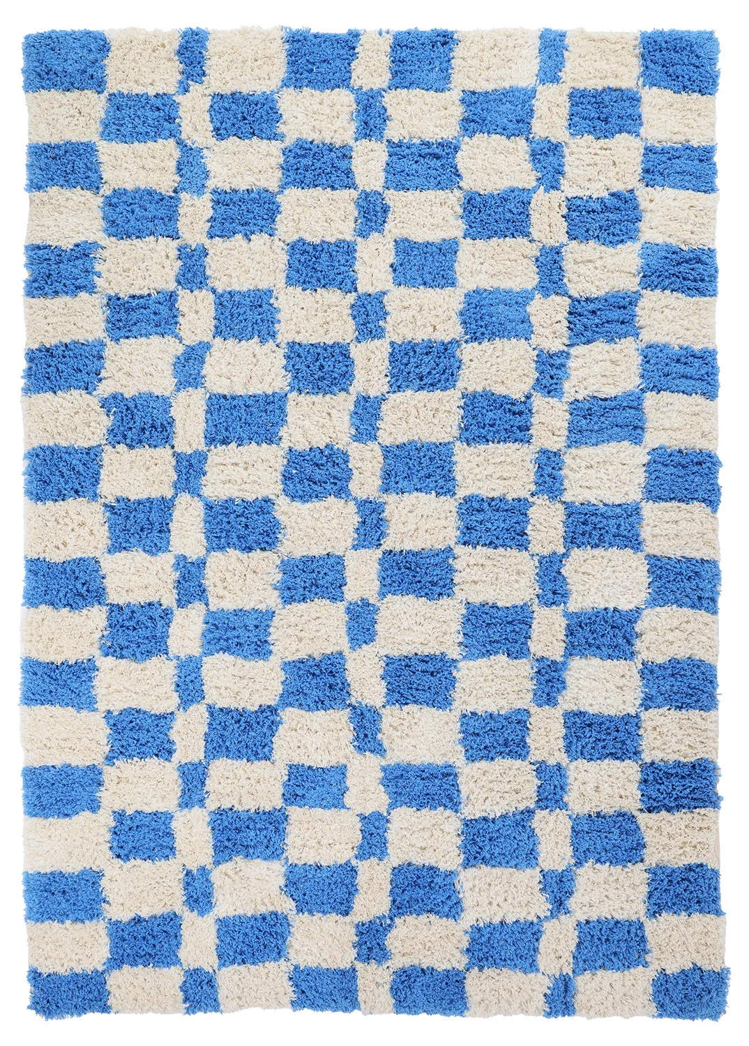 Hoogpolig vloerkleed - Atrani Natural Cotton Shaggy (blauw)