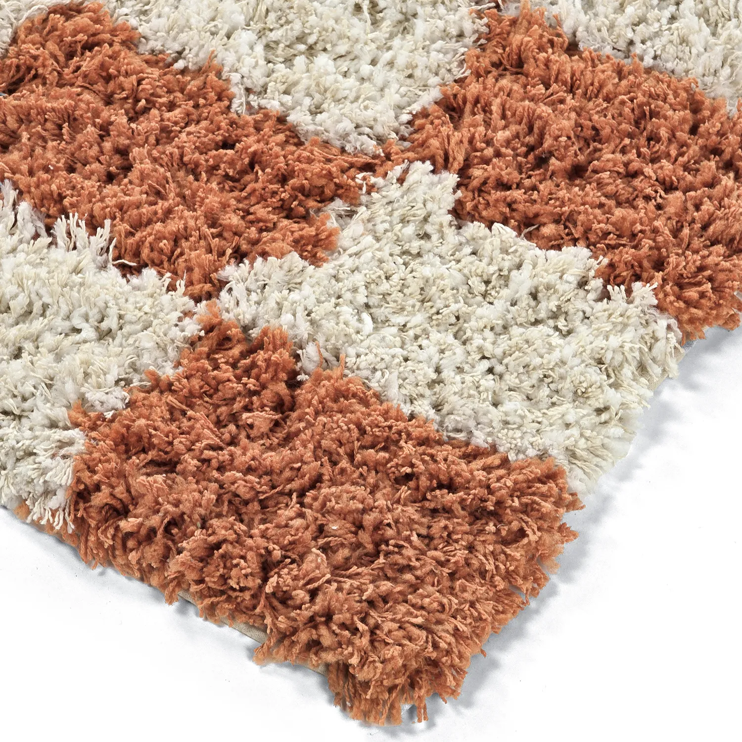 Hoogpolig vloerkleed - Atrani Natural Cotton Shaggy (oranje)