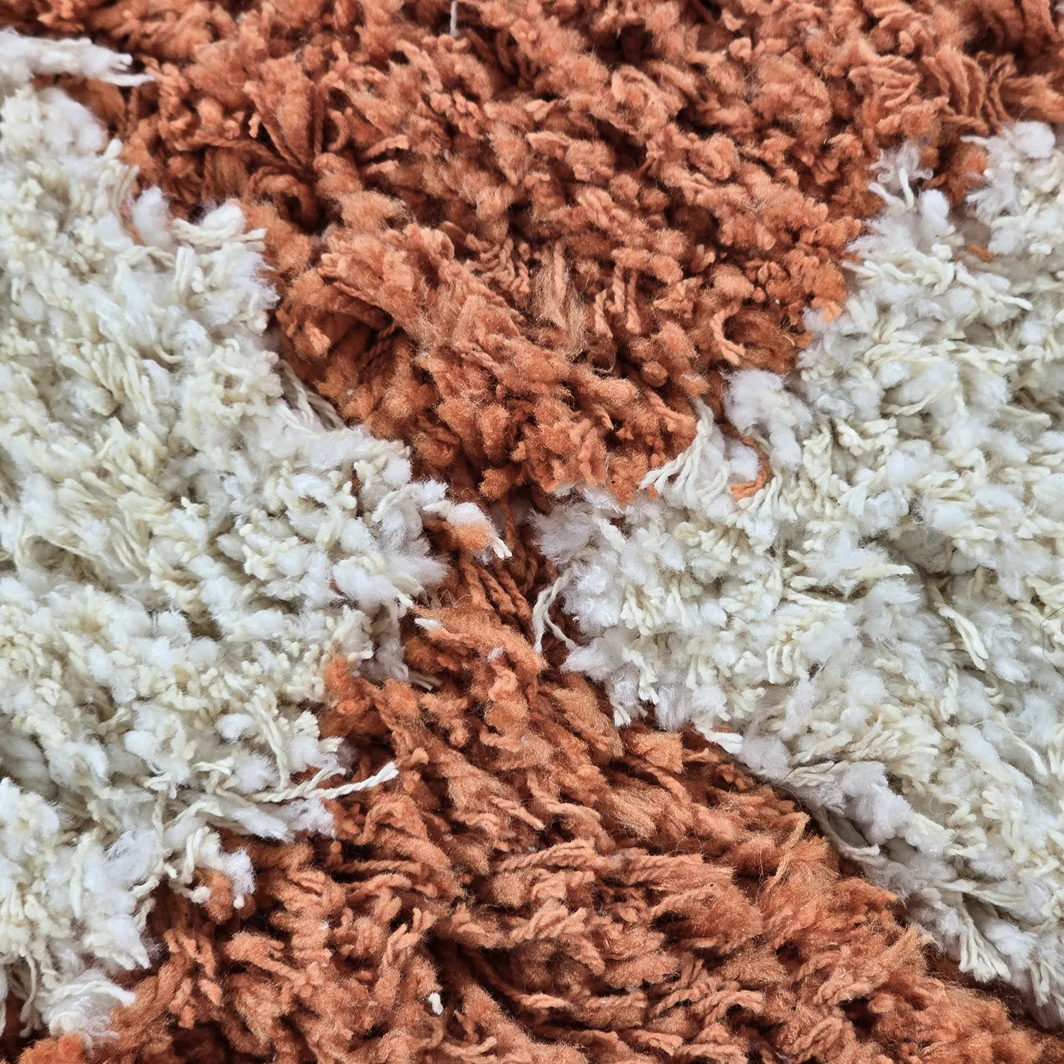 Hoogpolig vloerkleed - Atrani Natural Cotton Shaggy (oranje)