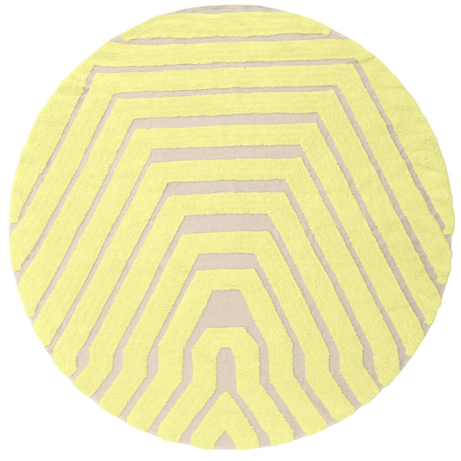 Rond vloerkleed - Callista Natural Cotton Shaggy (geel)