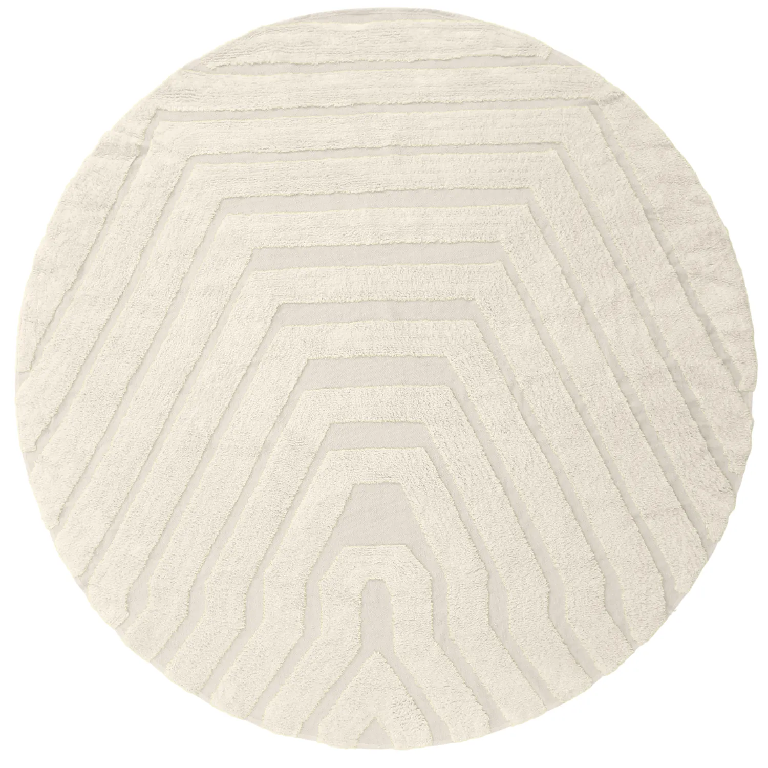 Rond vloerkleed - Callista Natural Cotton Shaggy (beige)