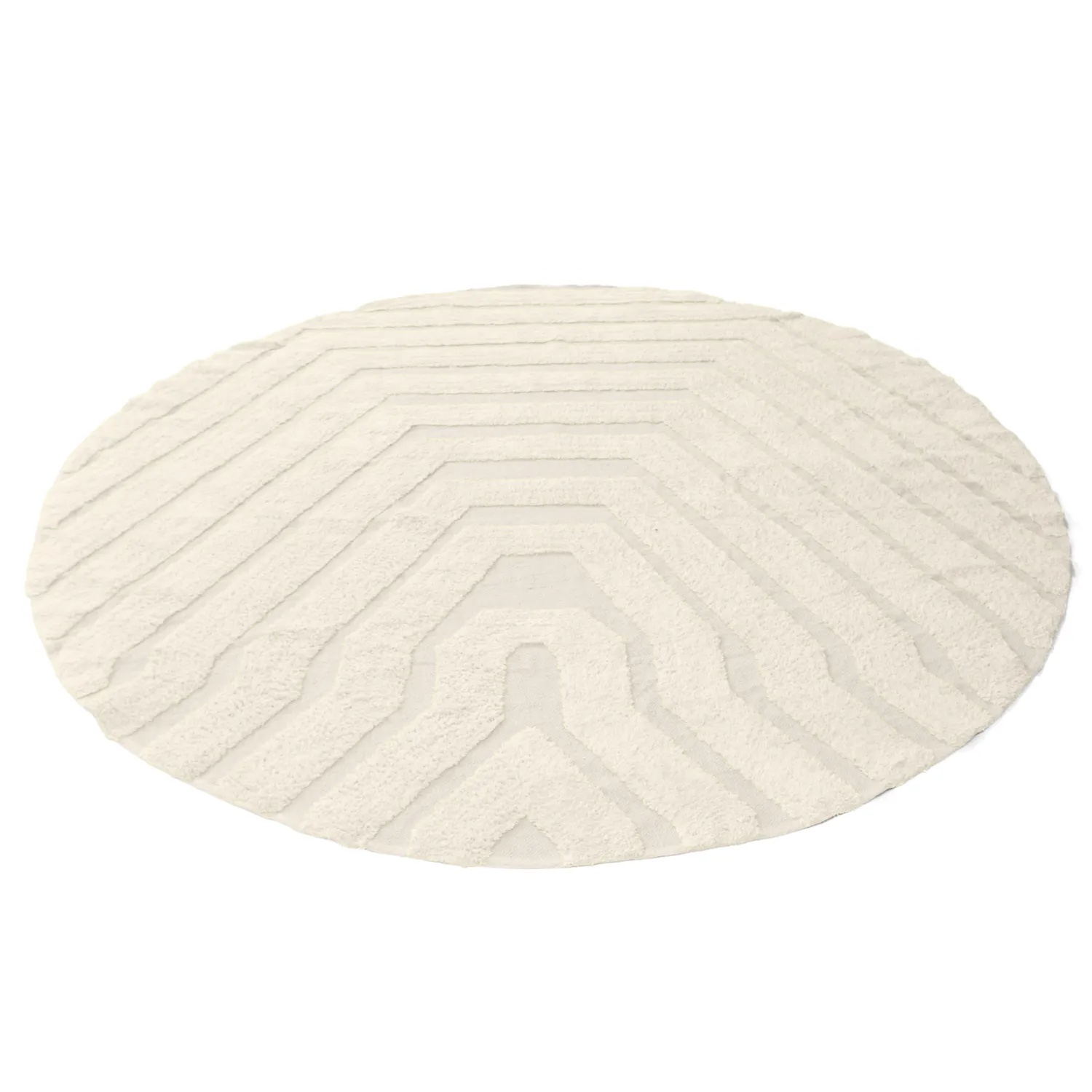 Rond vloerkleed - Callista Natural Cotton Shaggy (beige)