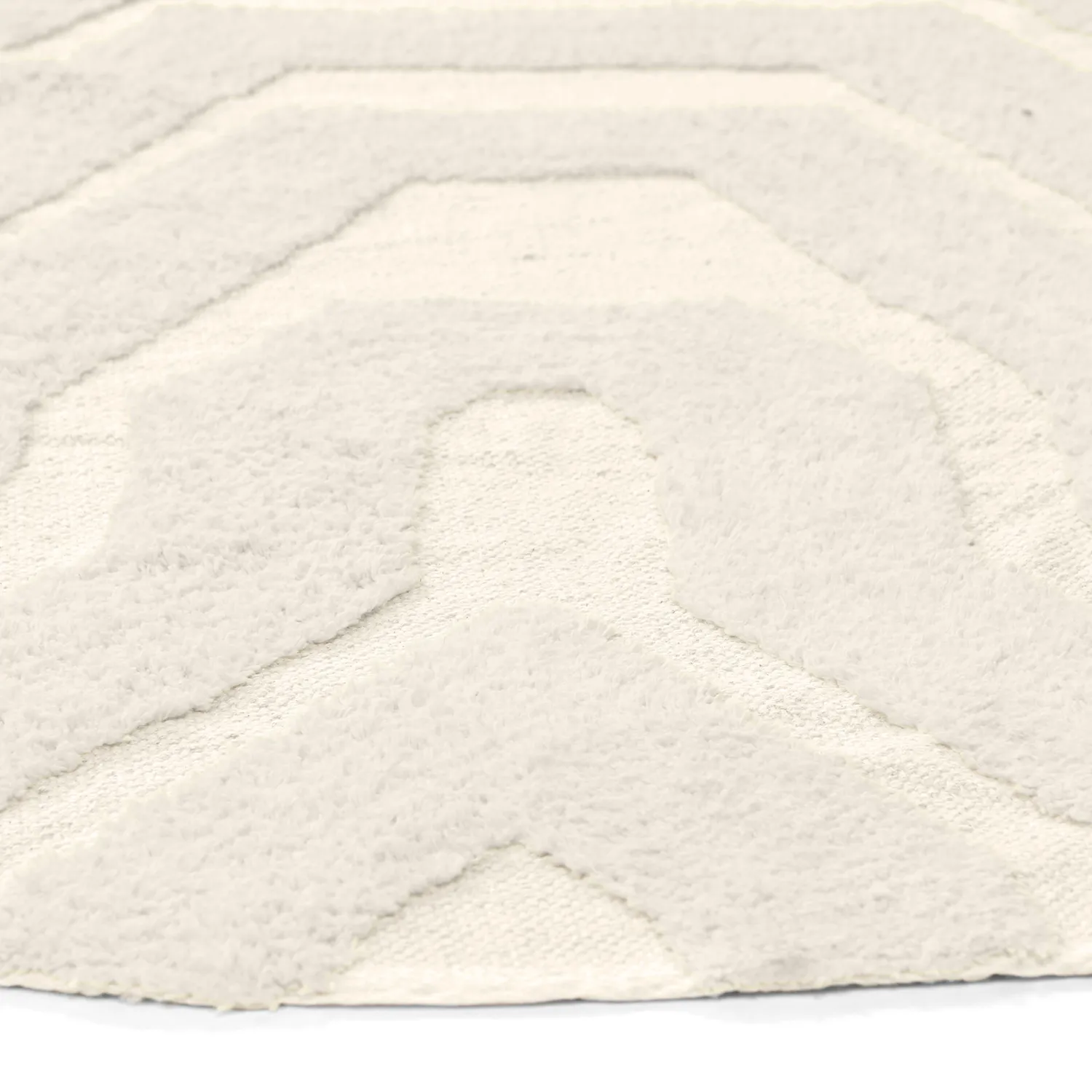 Rond vloerkleed - Callista Natural Cotton Shaggy (beige)