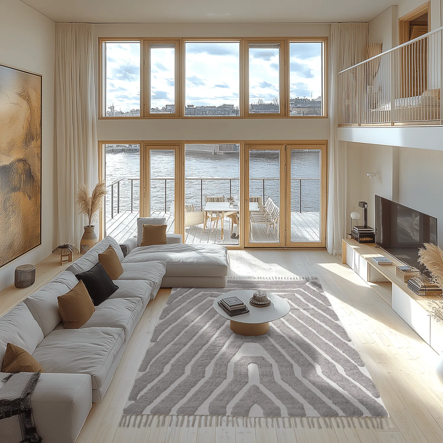 Hoogpolig vloerkleed - Callista Natural Cotton Shaggy (taupe)