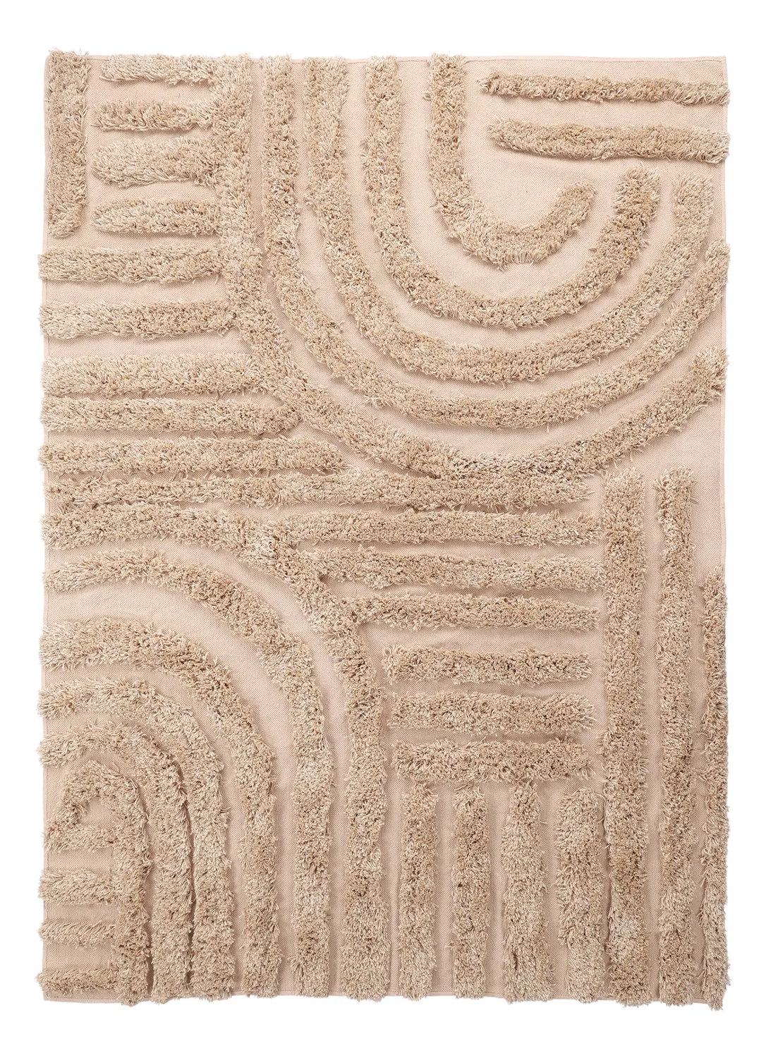 Hoogpolig vloerkleed - Cazorla Natural Cotton Shaggy (beige)