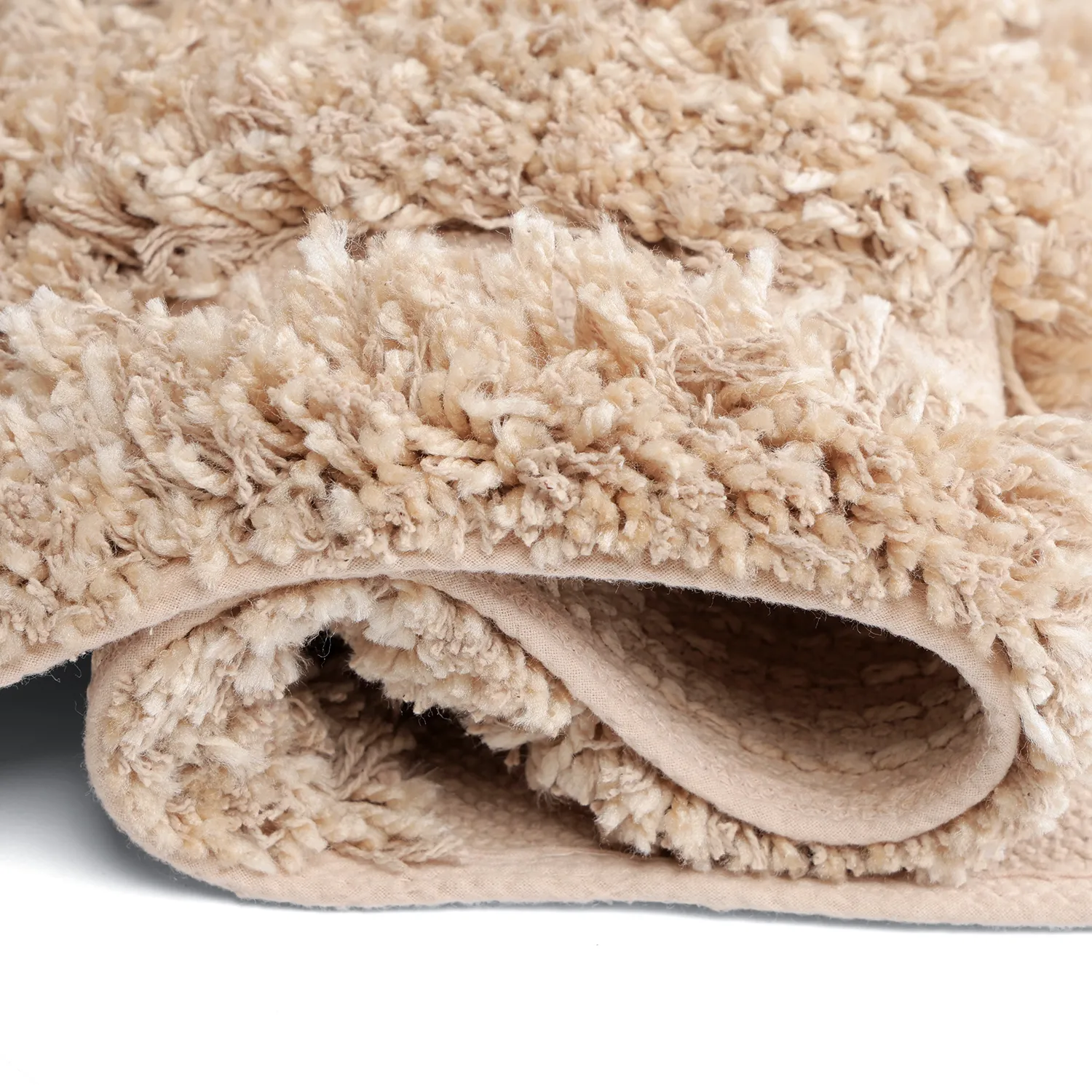 Hoogpolig vloerkleed - Cazorla Natural Cotton Shaggy (beige)