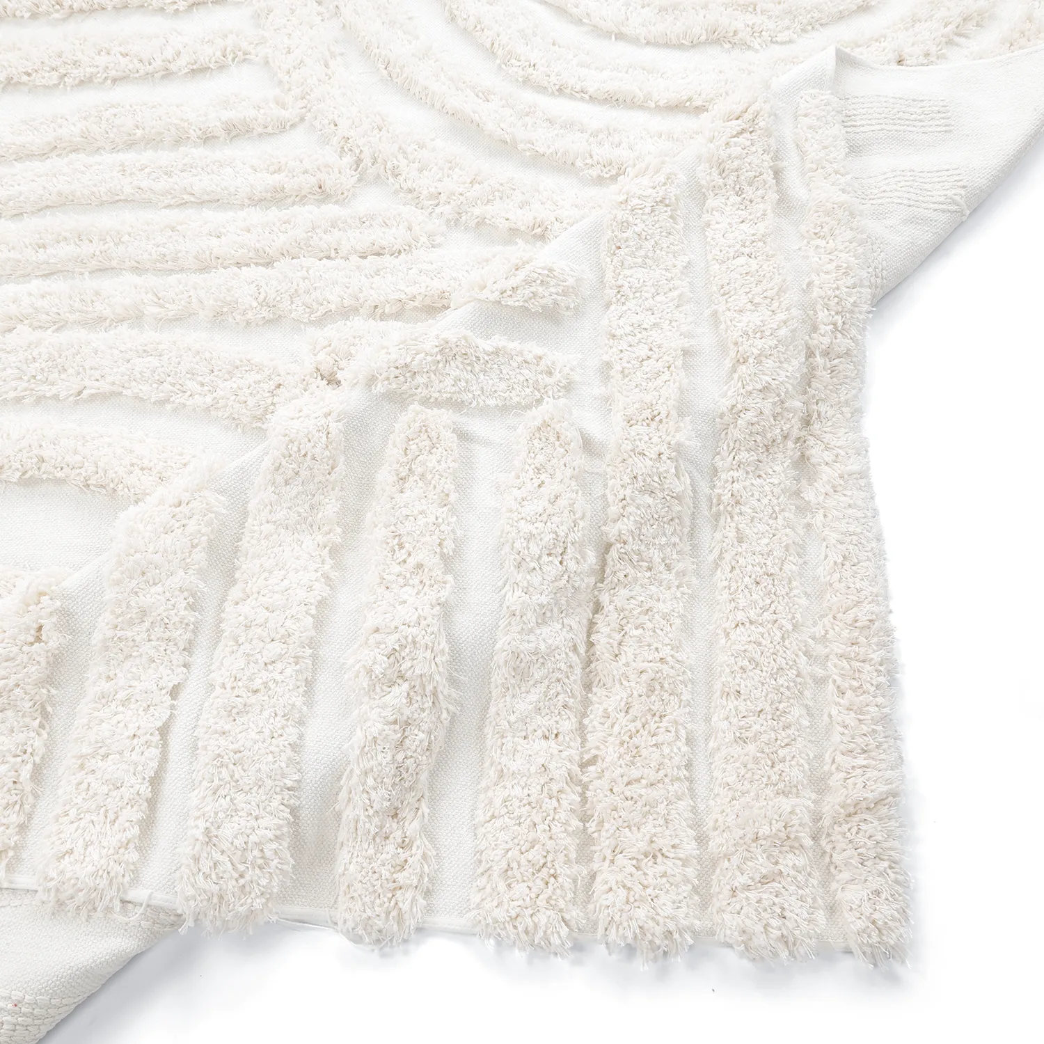 Hoogpolig vloerkleed - Cazorla Natural Cotton Shaggy (gebroken wit)