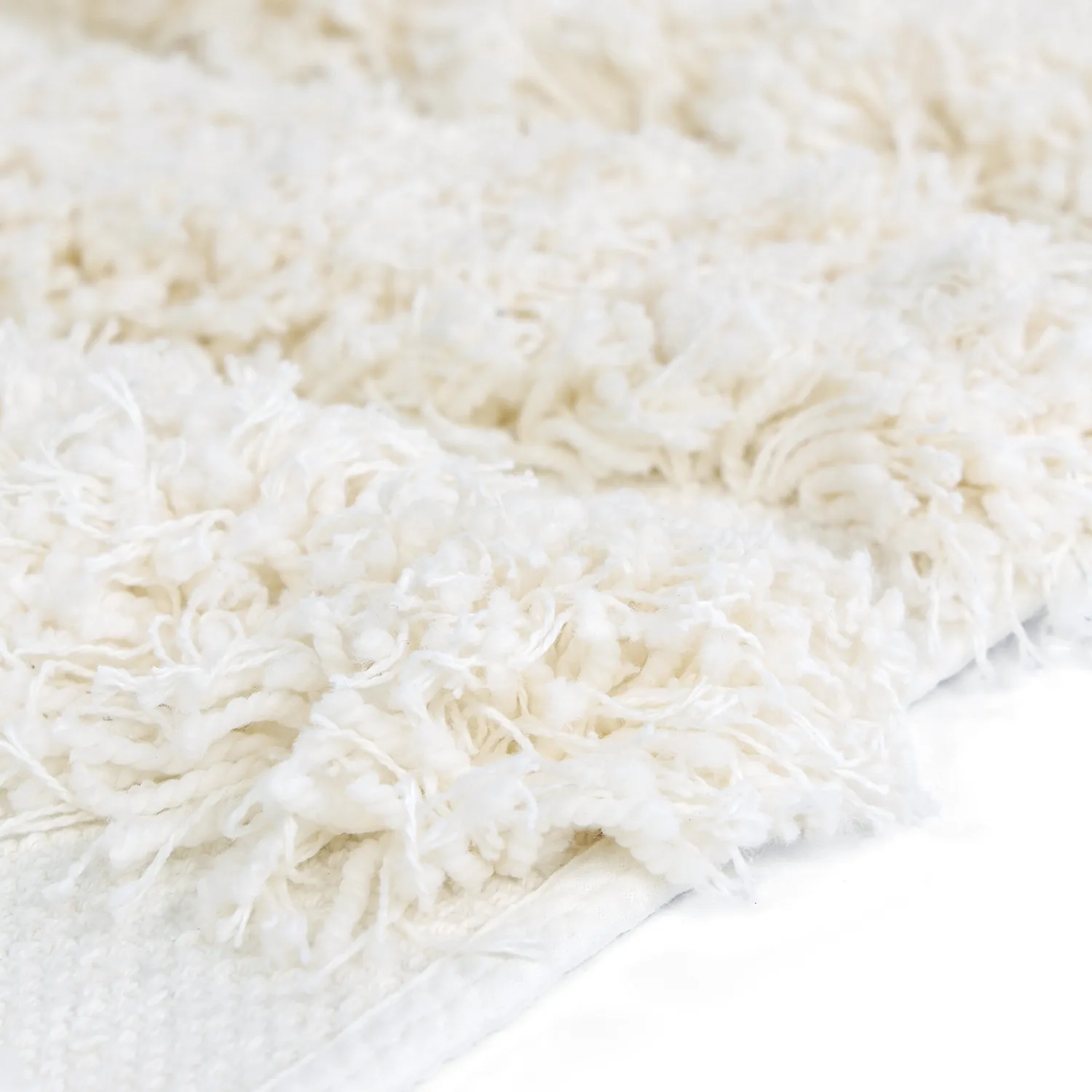Hoogpolig vloerkleed - Cazorla Natural Cotton Shaggy (gebroken wit)