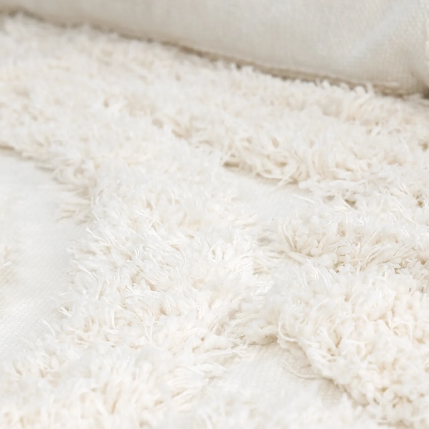 Hoogpolig vloerkleed - Cazorla Natural Cotton Shaggy (gebroken wit)
