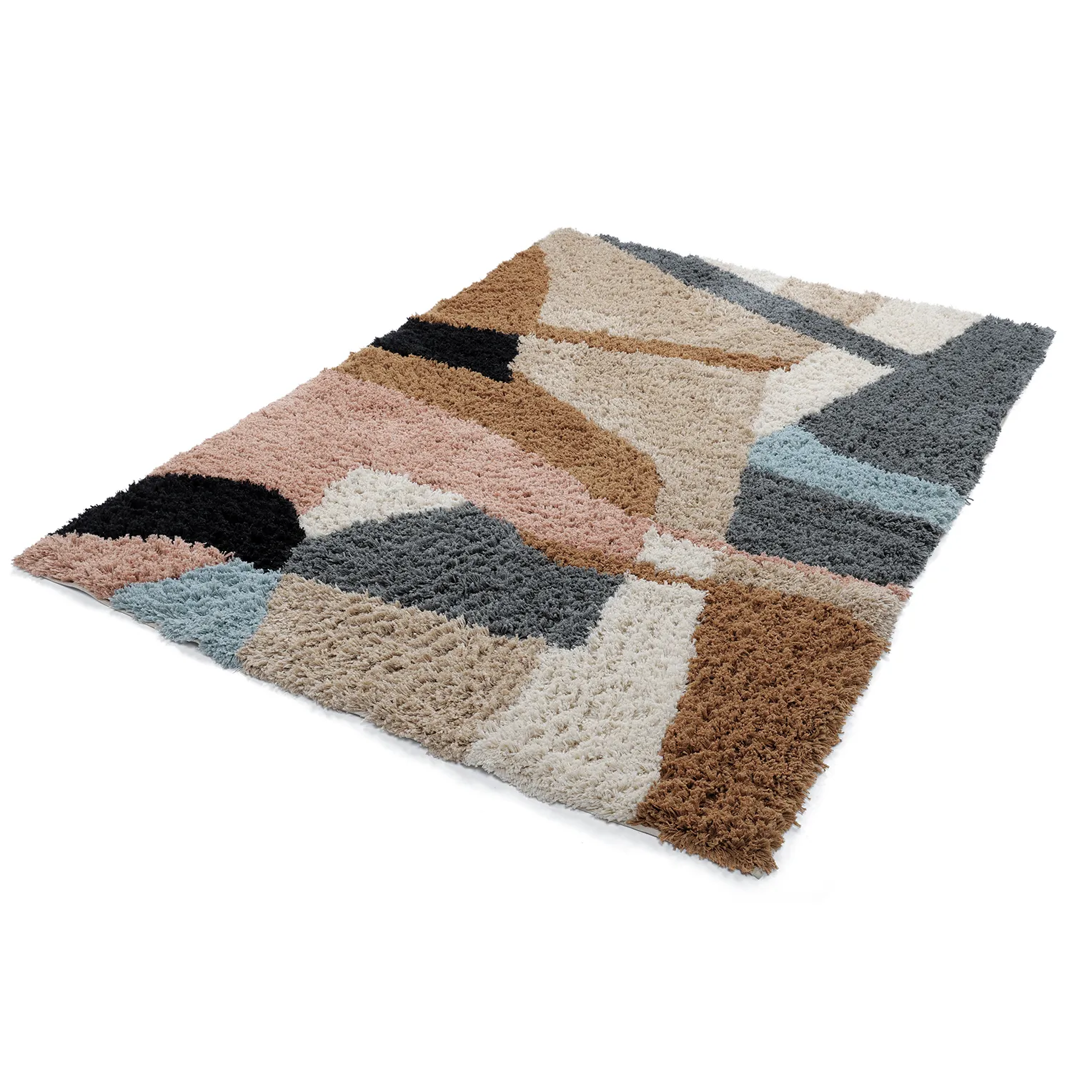 Hoogpolig vloerkleed - Cefalu Natural Cotton Shaggy (multi)