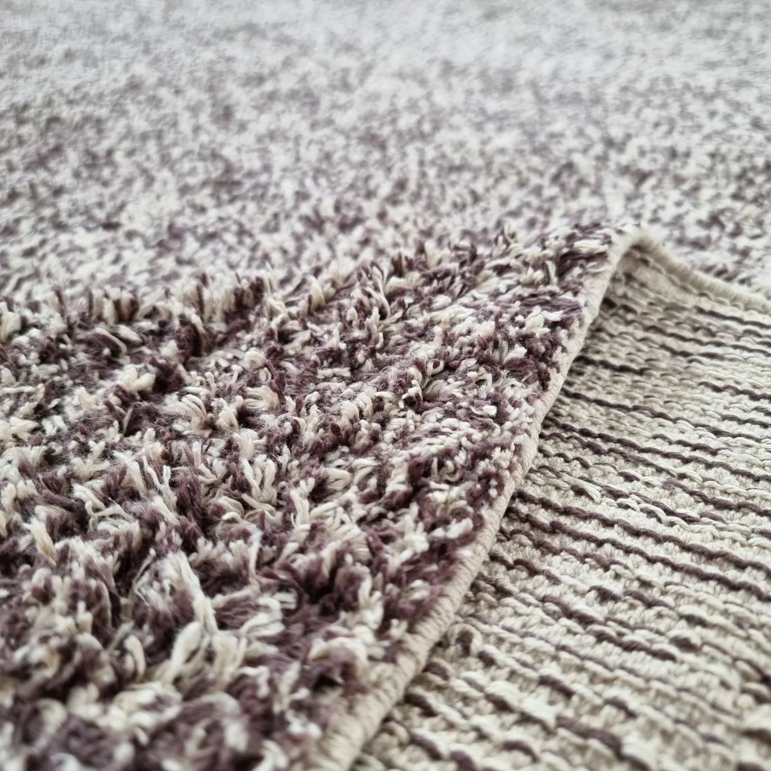 Hoogpolig vloerkleed - Celina Natural Cotton Shaggy (beige/bruin)