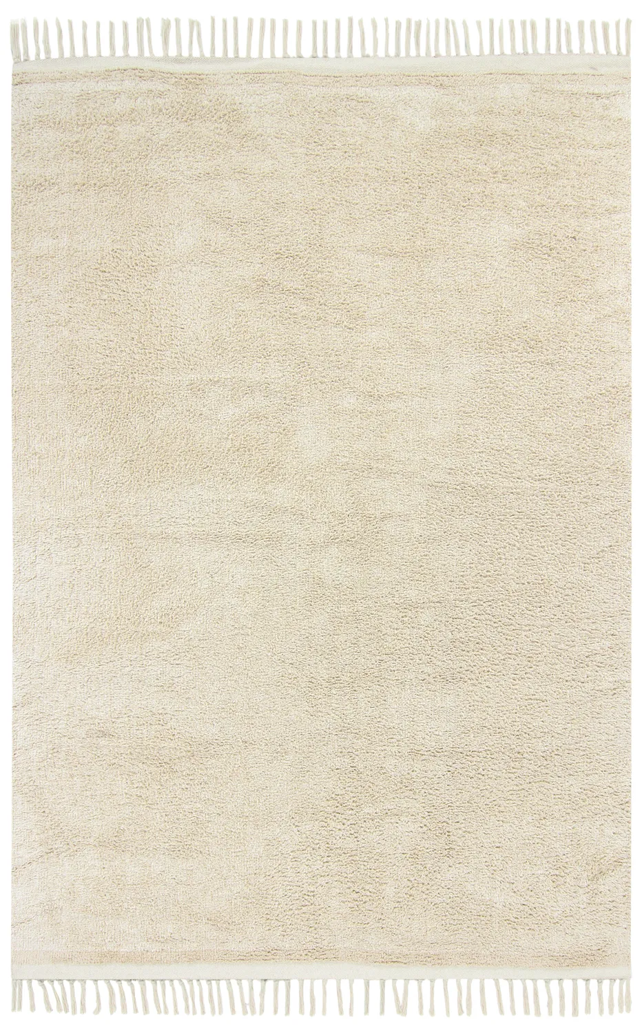 Hoogpolig vloerkleed - Celina Natural Cotton Shaggy (gebroken wit/beige)
