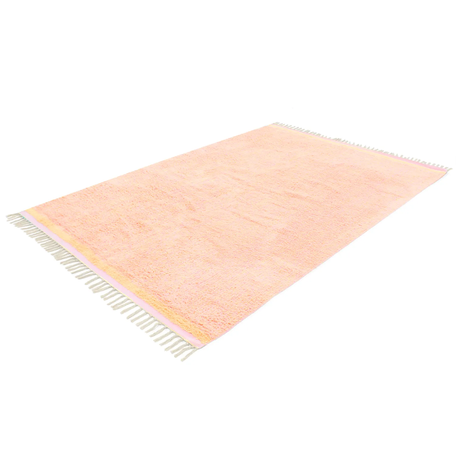 Hoogpolig vloerkleed - Celina Natural Cotton Shaggy (roze/beige)