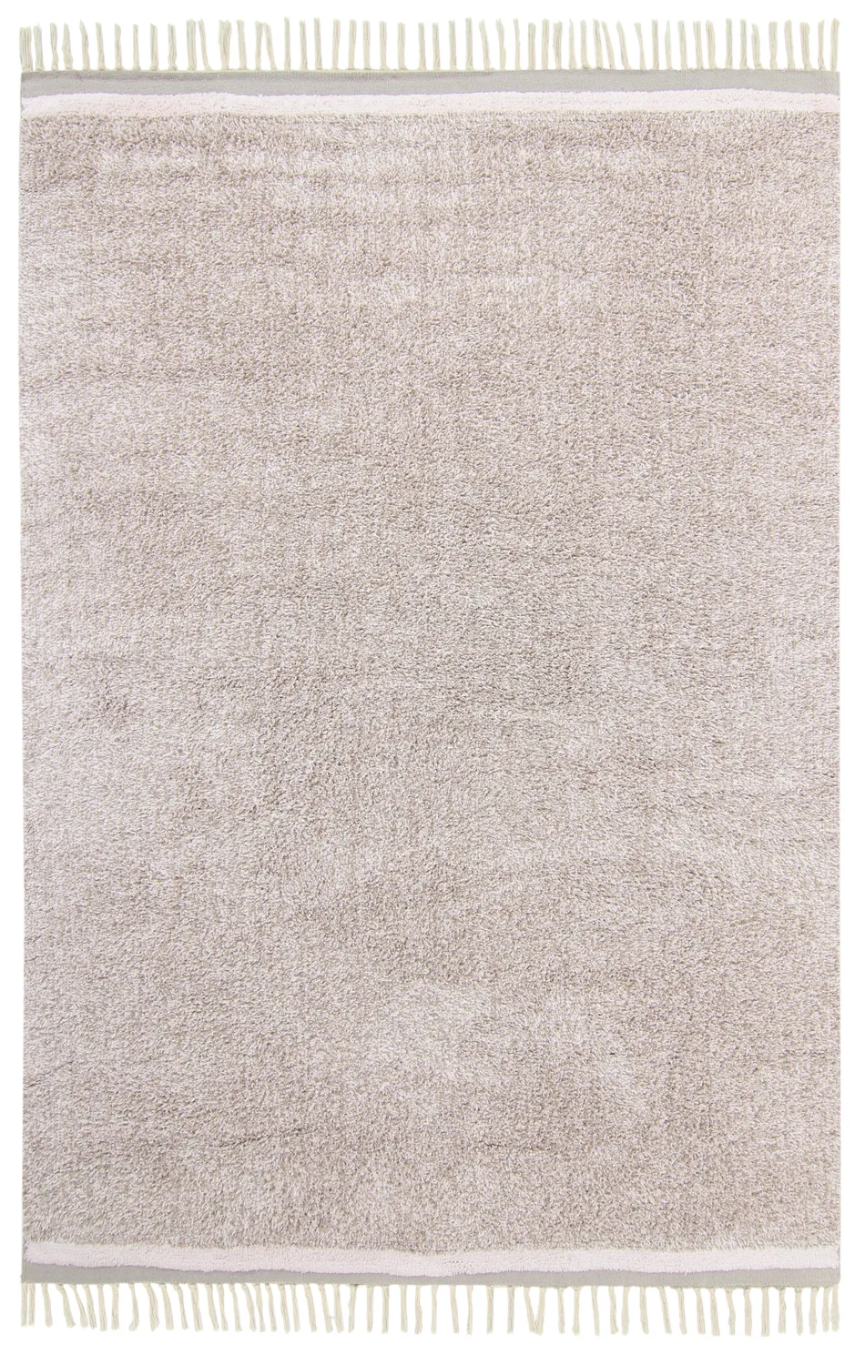 Hoogpolig vloerkleed - Celina Natural Cotton Shaggy (taupe/lavendel)