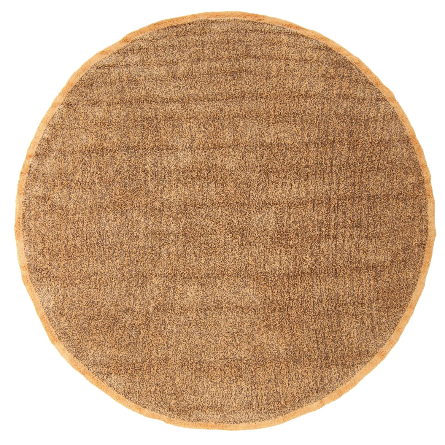 Rond vloerkleed - Celina Natural Cotton Shaggy (bruin/oranje)