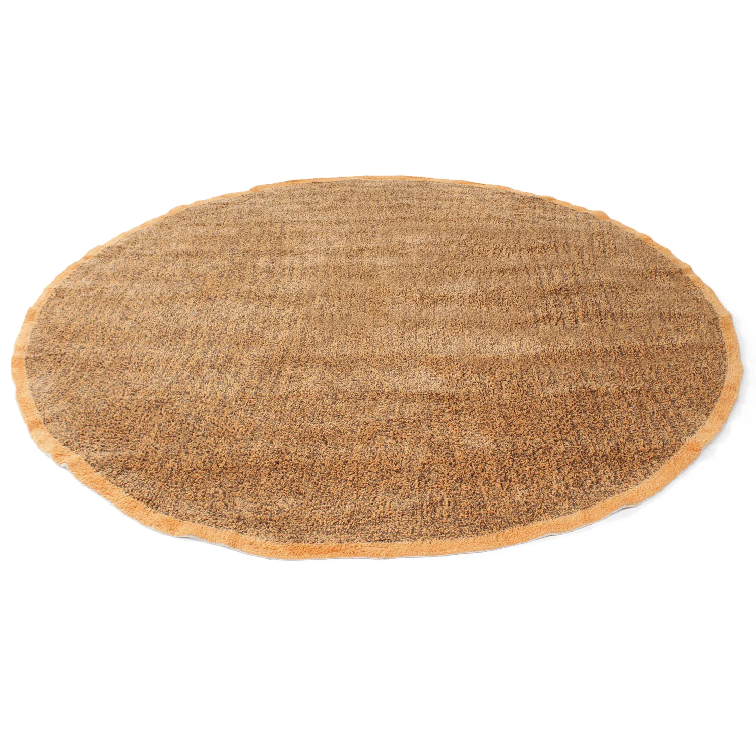 Rond vloerkleed - Celina Natural Cotton Shaggy (bruin/oranje)