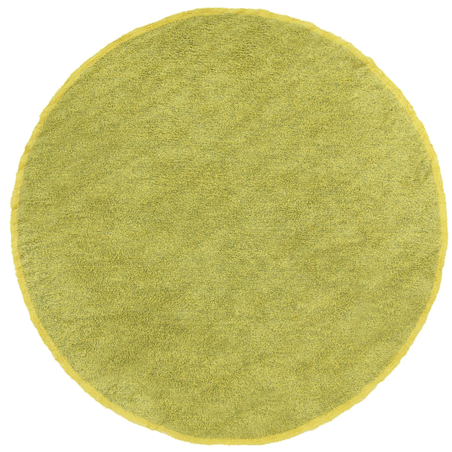Rond vloerkleed - Celina Natural Cotton Shaggy (groen/geel)