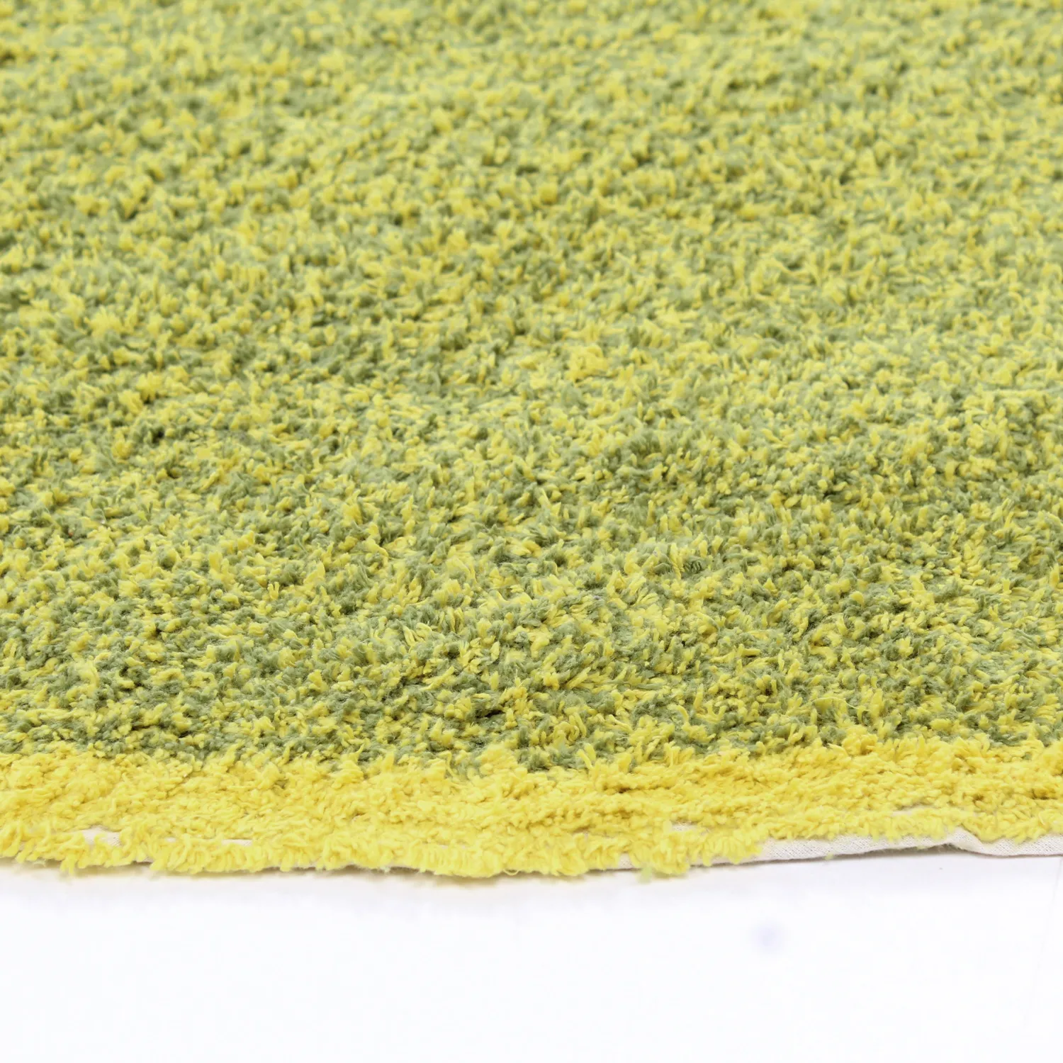 Rond vloerkleed - Celina Natural Cotton Shaggy (groen/geel)