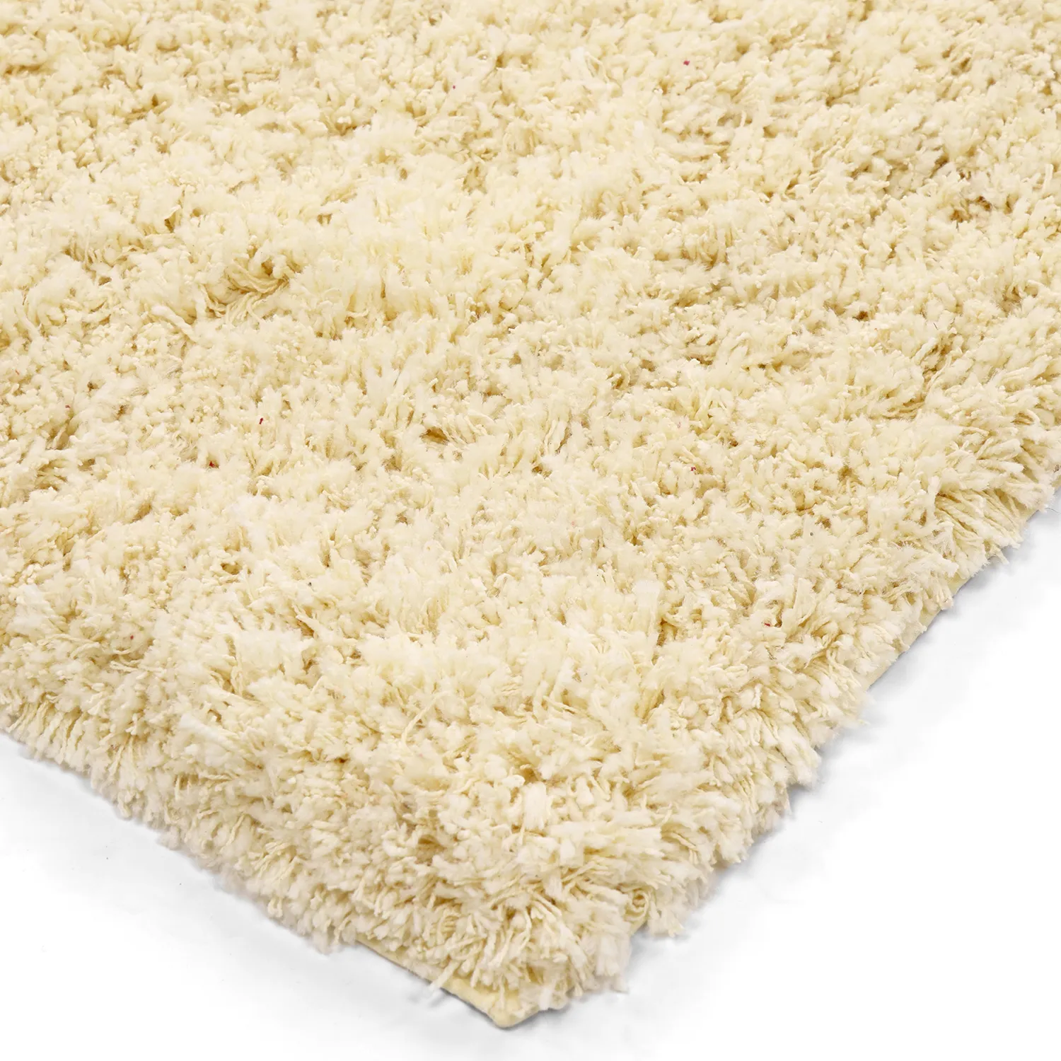 Hoogpolig vloerkleed - Combarro Solid Cotton Shaggy (lichtgeel)