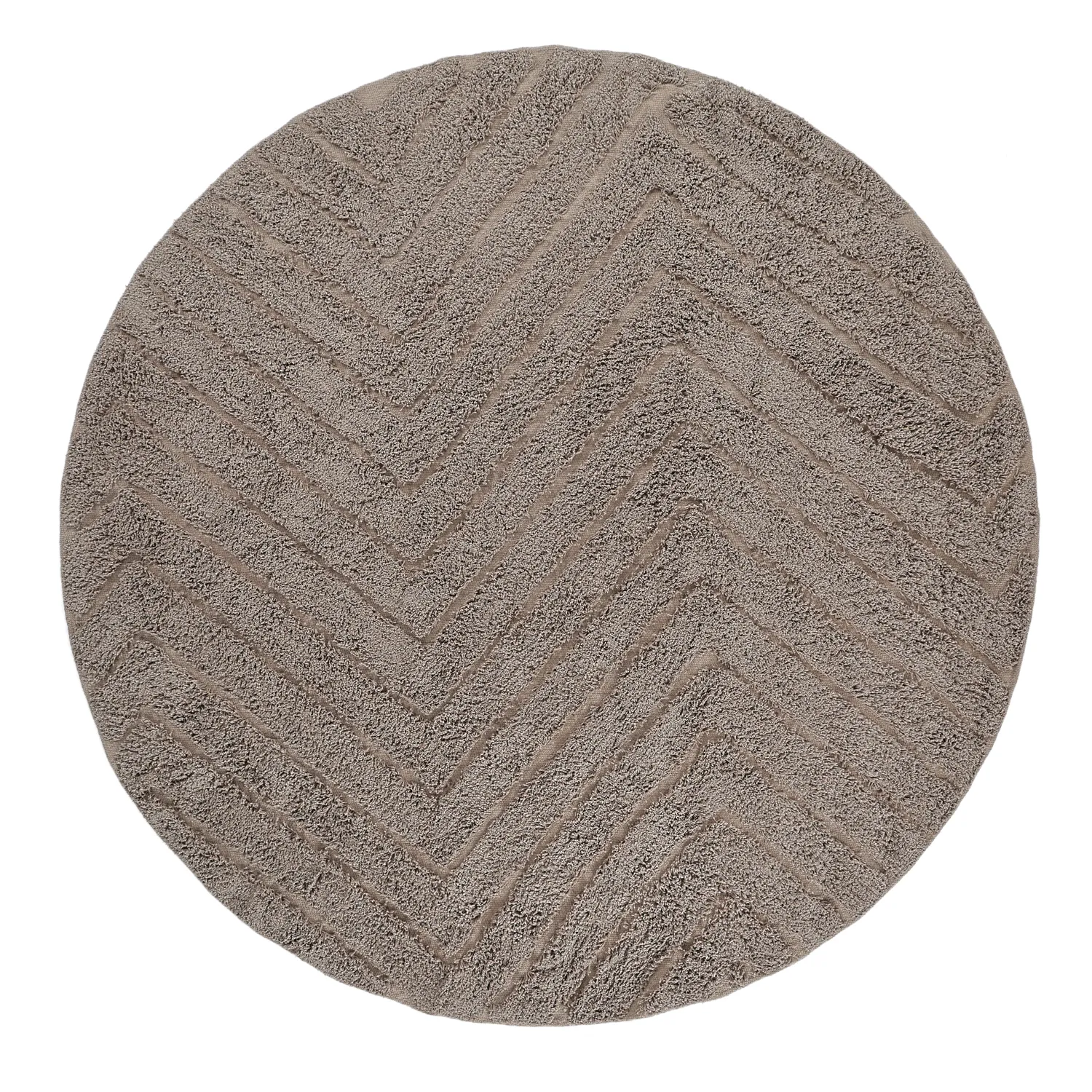 Ronde vloerkleden - Conara Natural Cotton Shaggy (taupe)