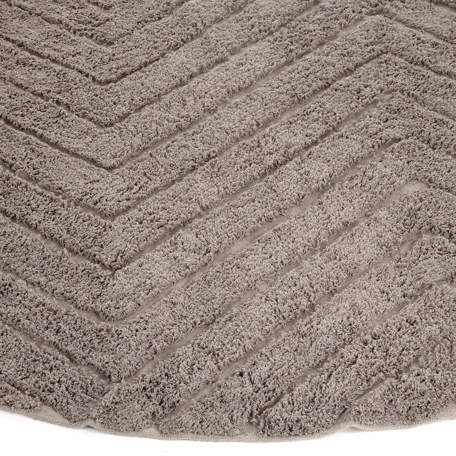 Ronde vloerkleden - Conara Natural Cotton Shaggy (taupe)